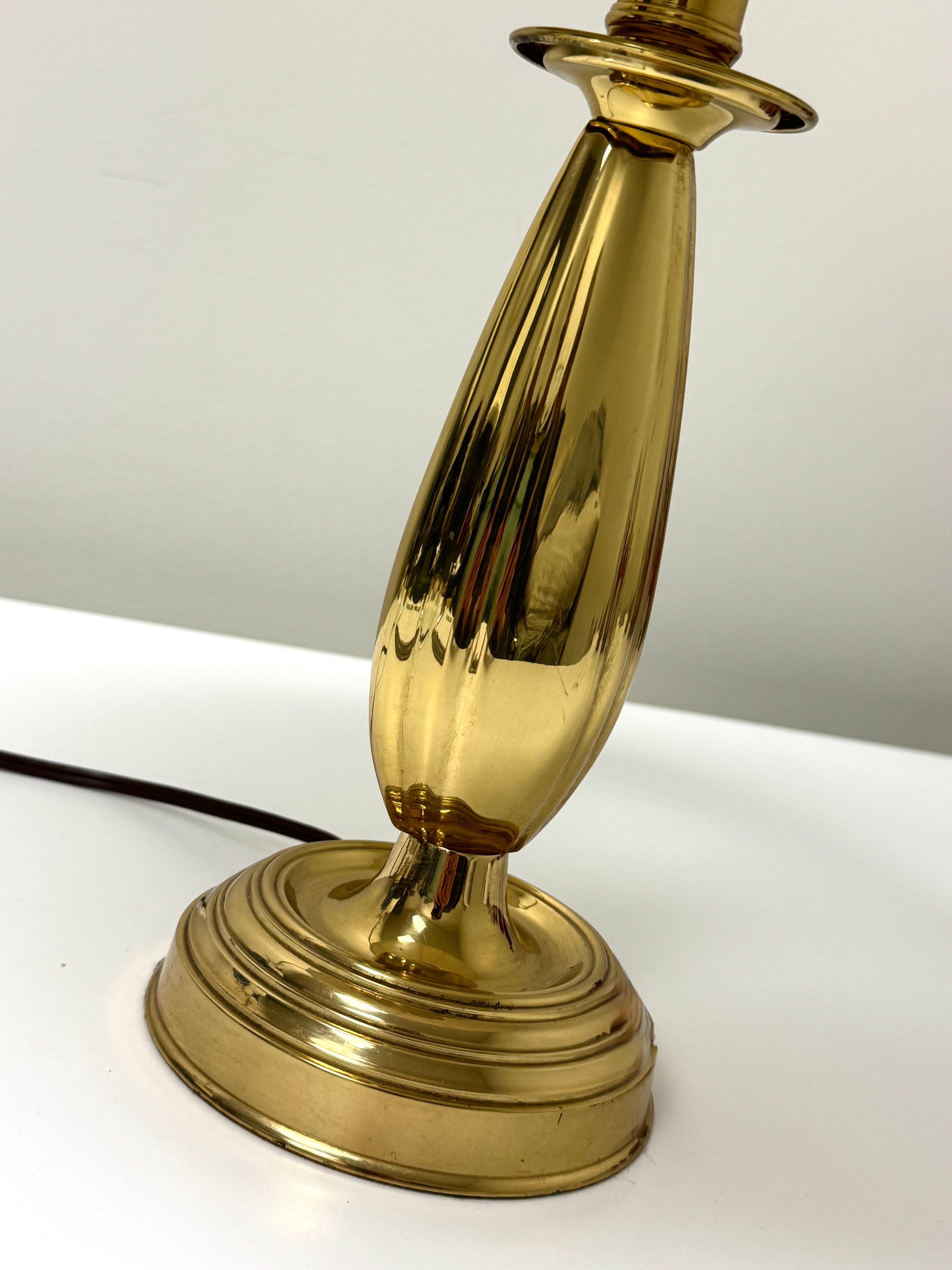 Polished Brass Fluted Lamp