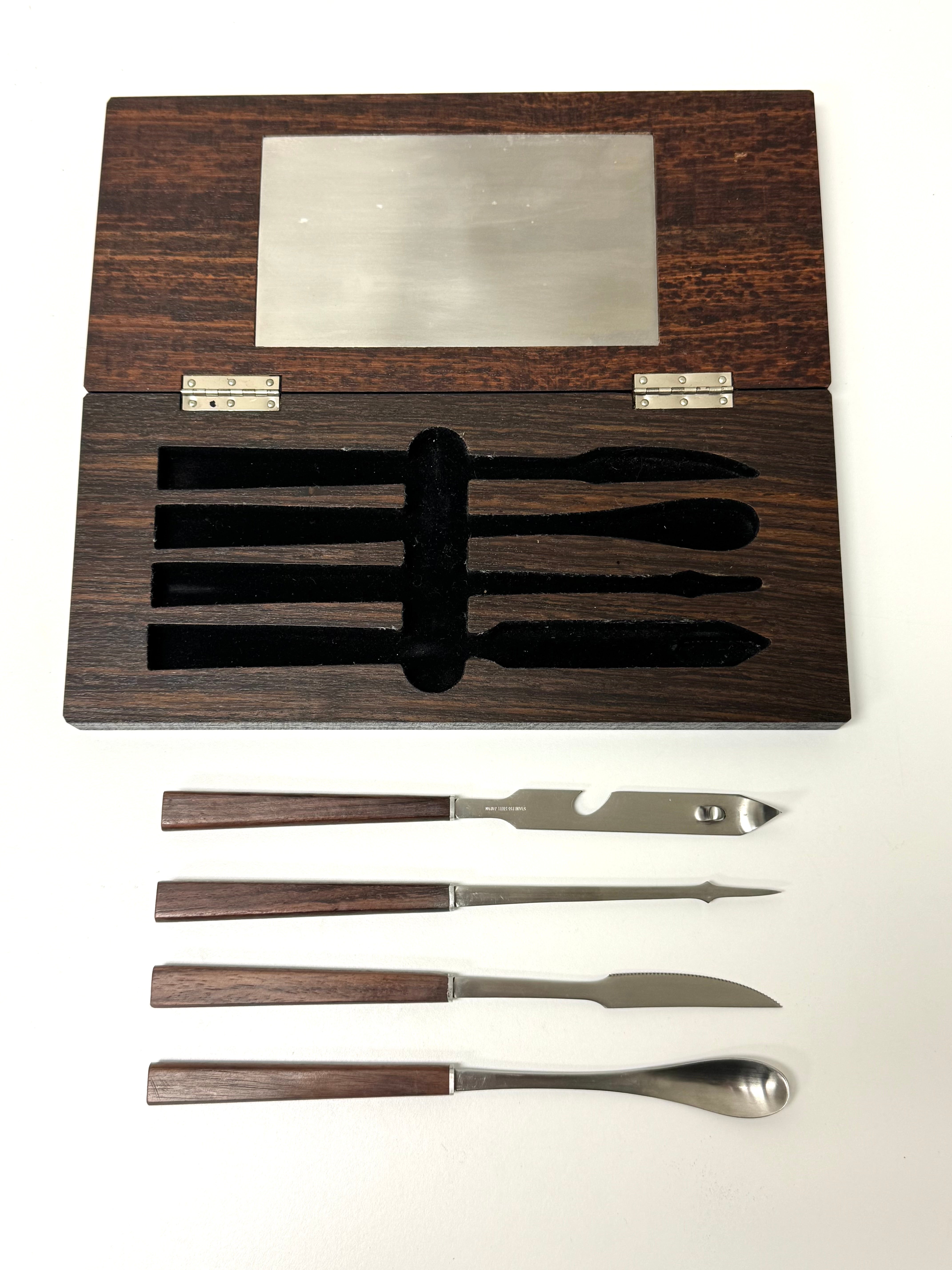 Vintage MCM Rosewood Bar Set