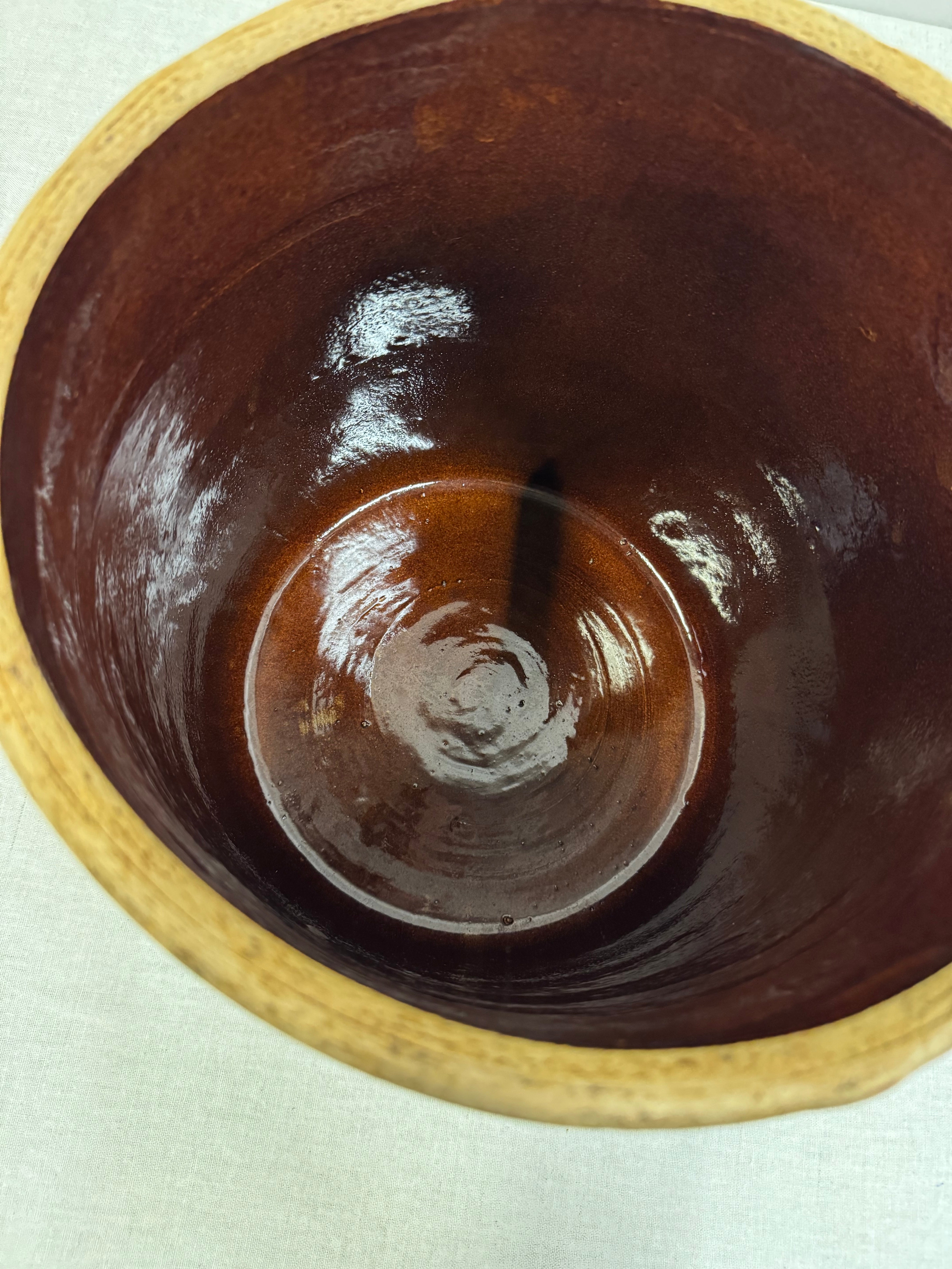 Antique Blue Crown Stoneware Crock