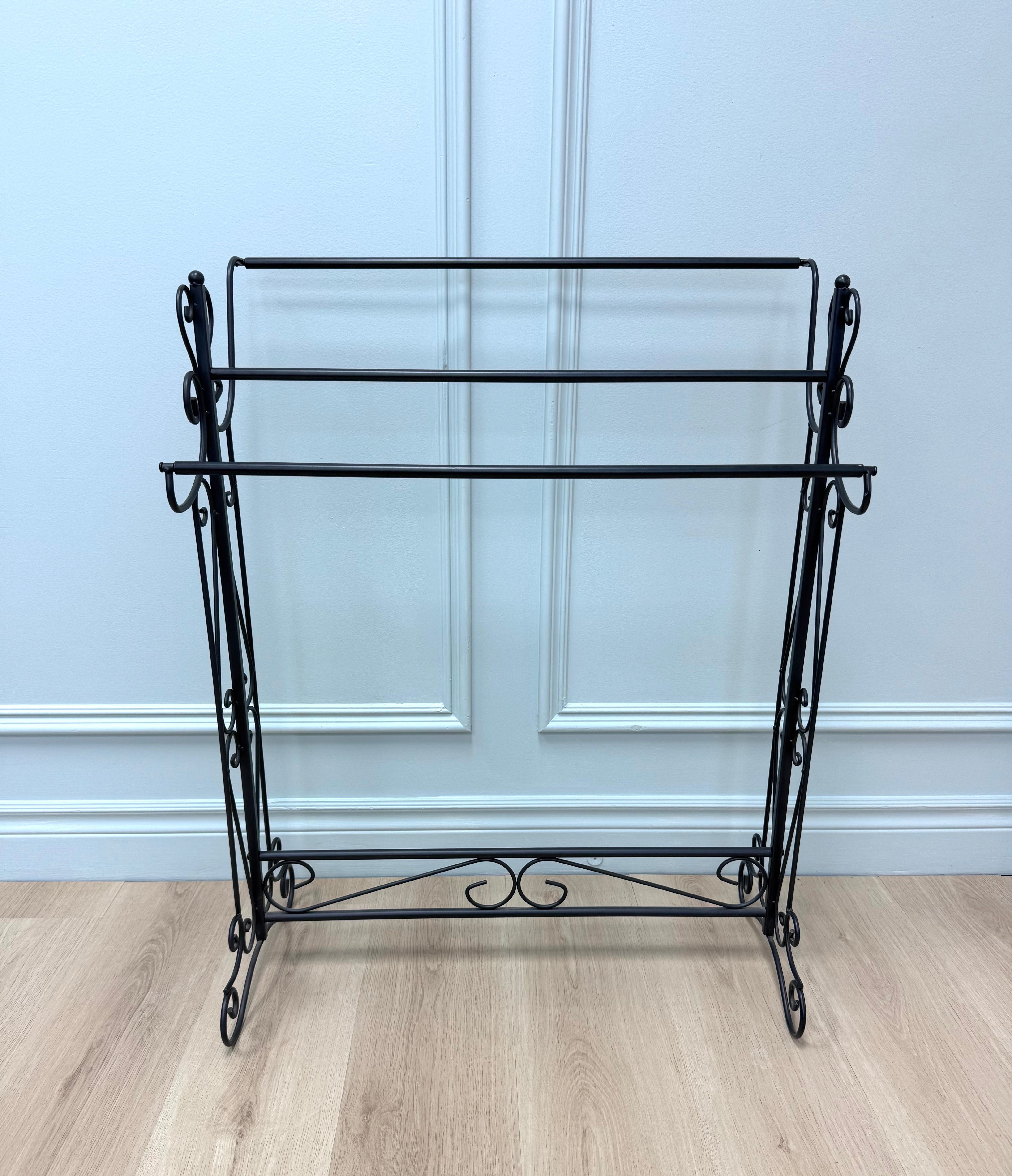 Charcoal Gray Metal Towel/Blanket Stand