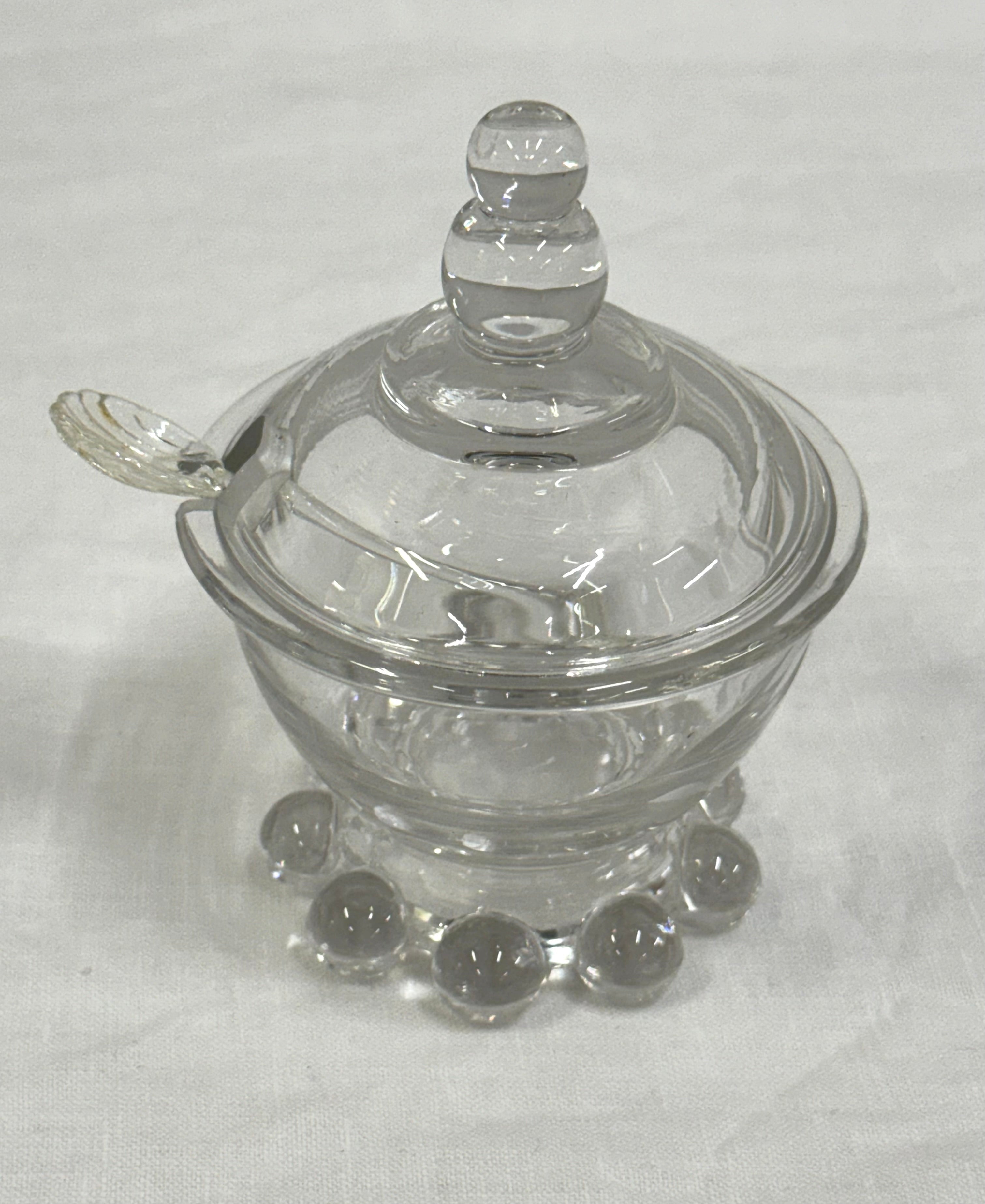 Cornflower Candlewick Condiment Jar with Spoon