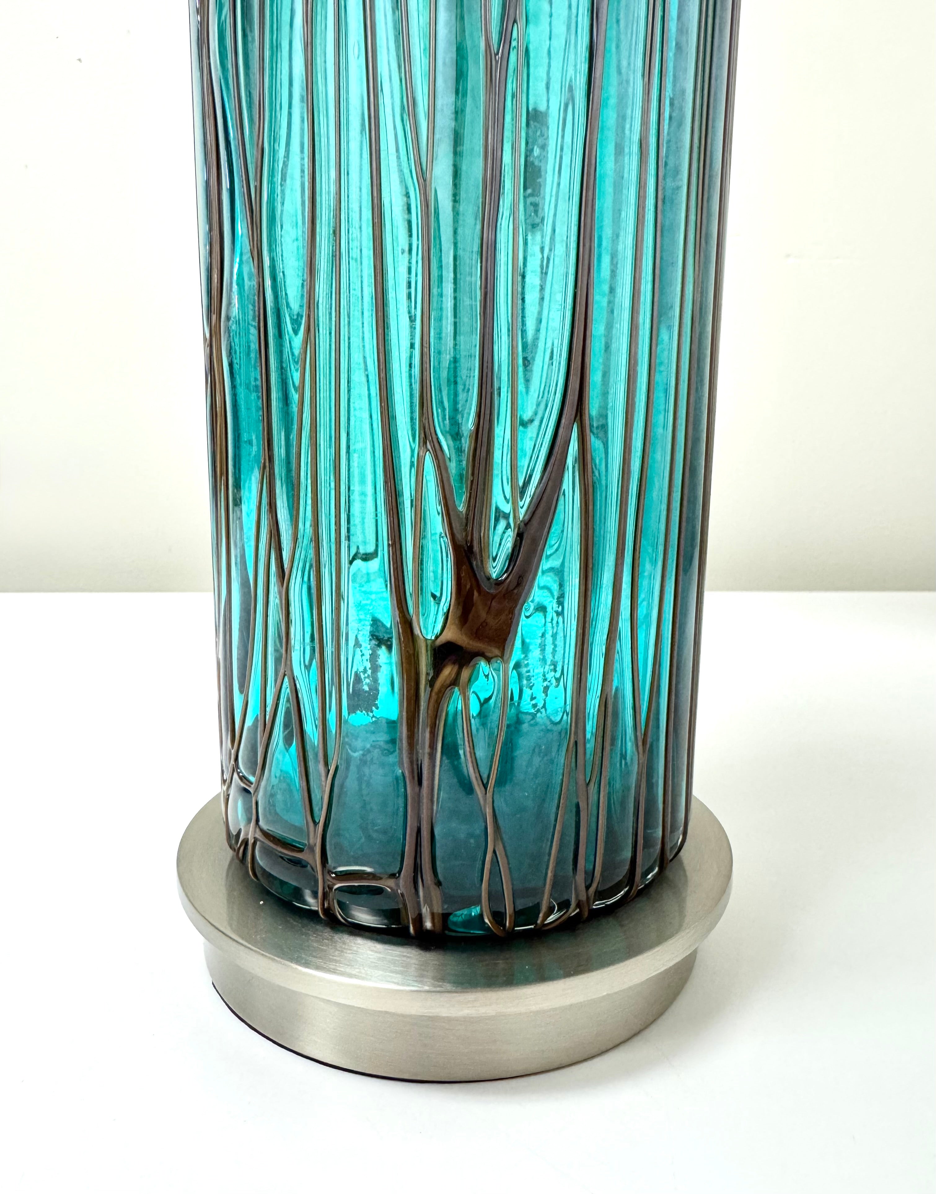 UTTERMOST 'Almanzora' Turquoise Glass Lamp