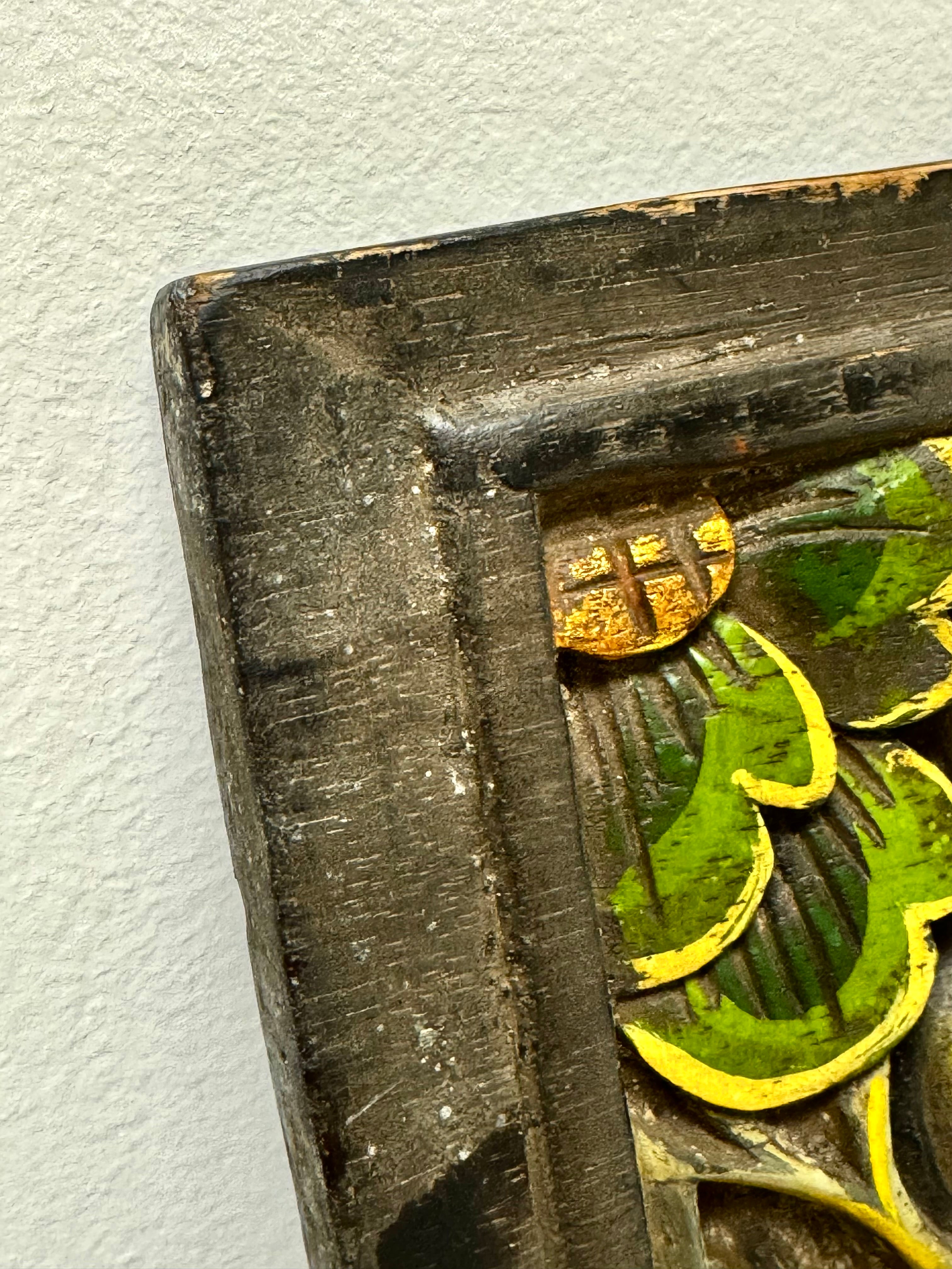 Indonesian Carved Wood Jungle Panel