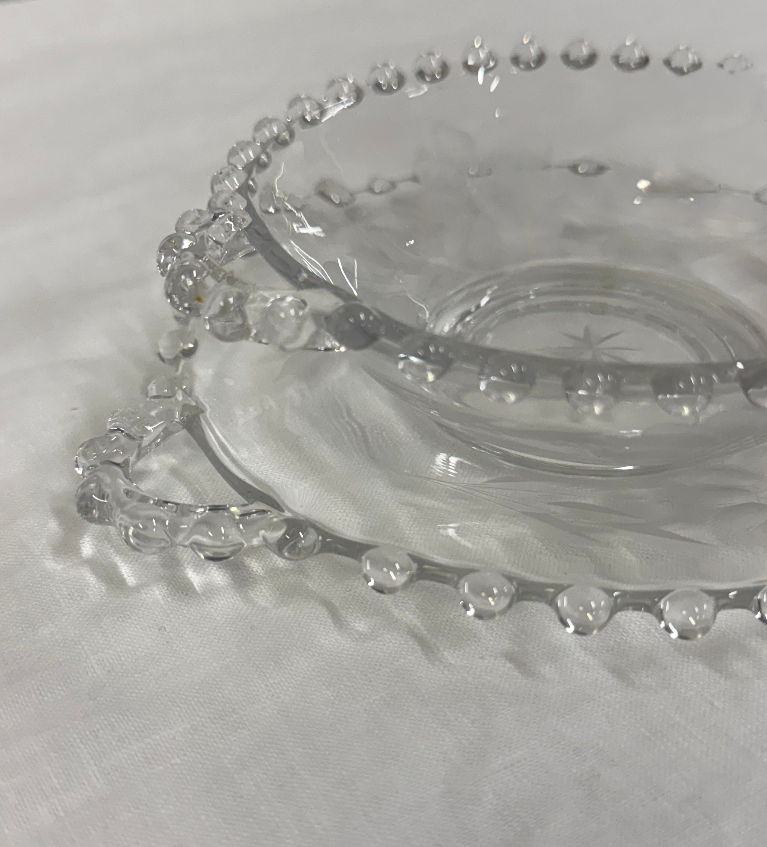 Cornflower Candlewick Candy Dish with Plate