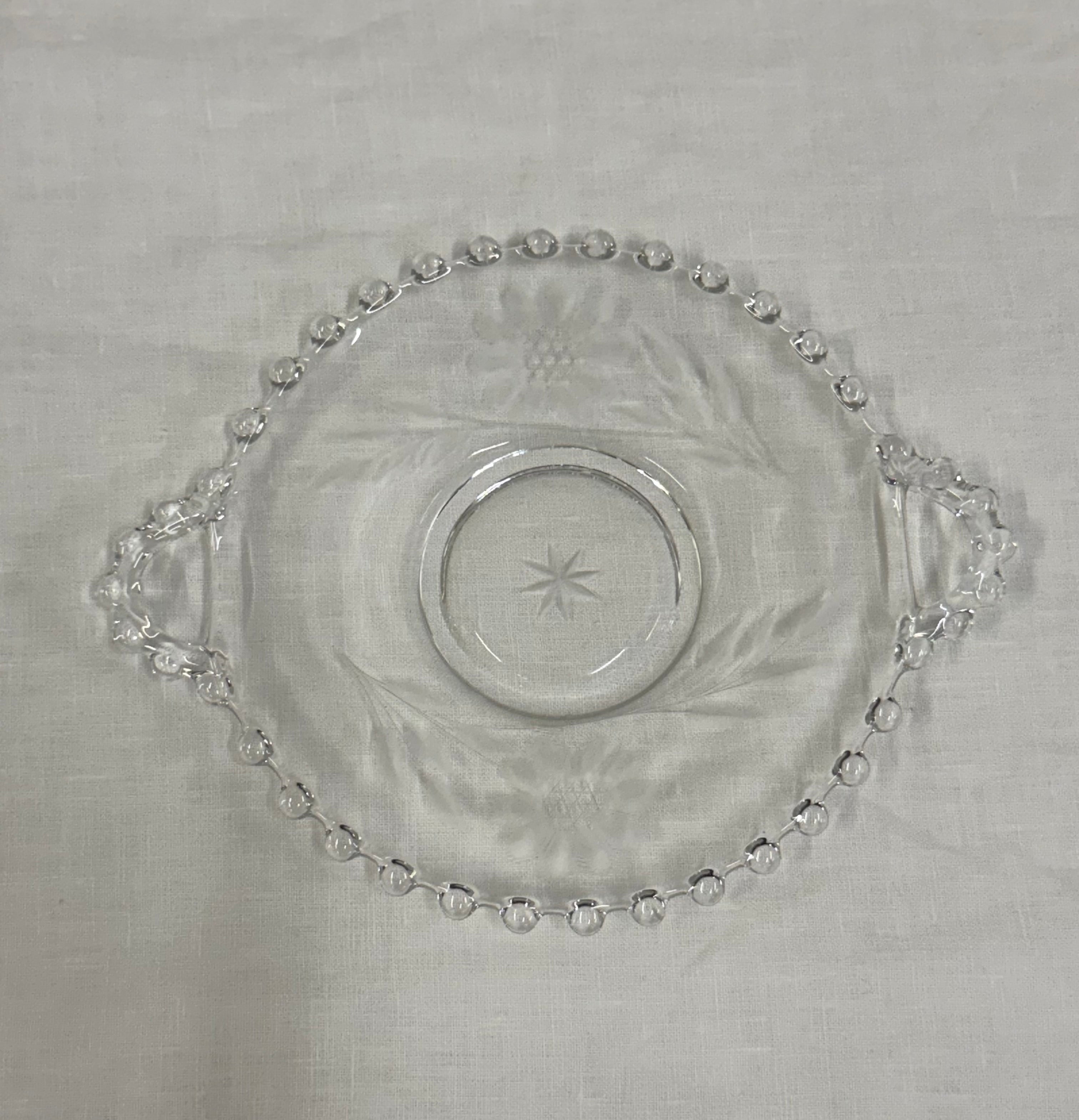 Cornflower Candlewick Candy Dish with Plate