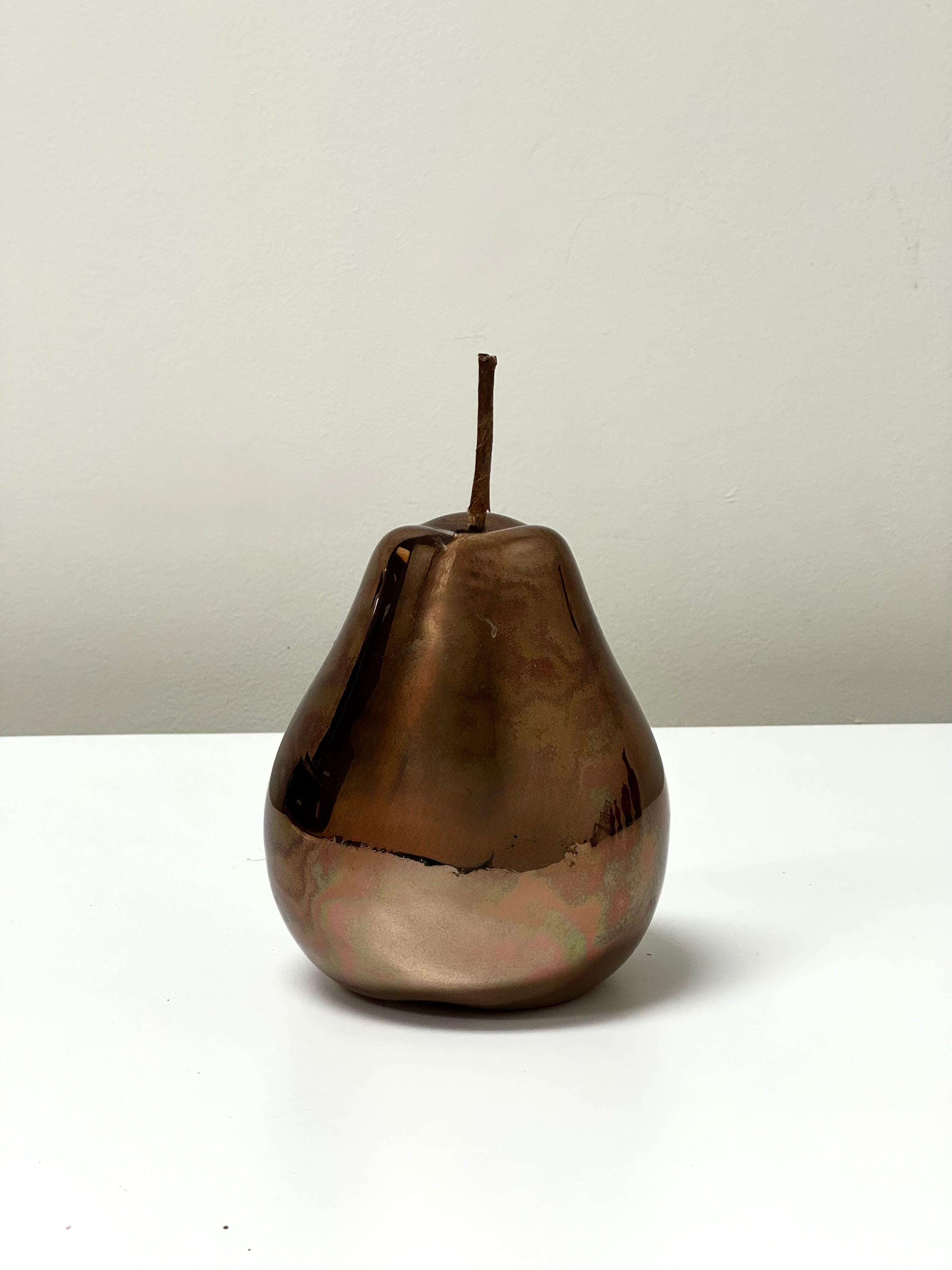 Metallic Copper Glass Pear