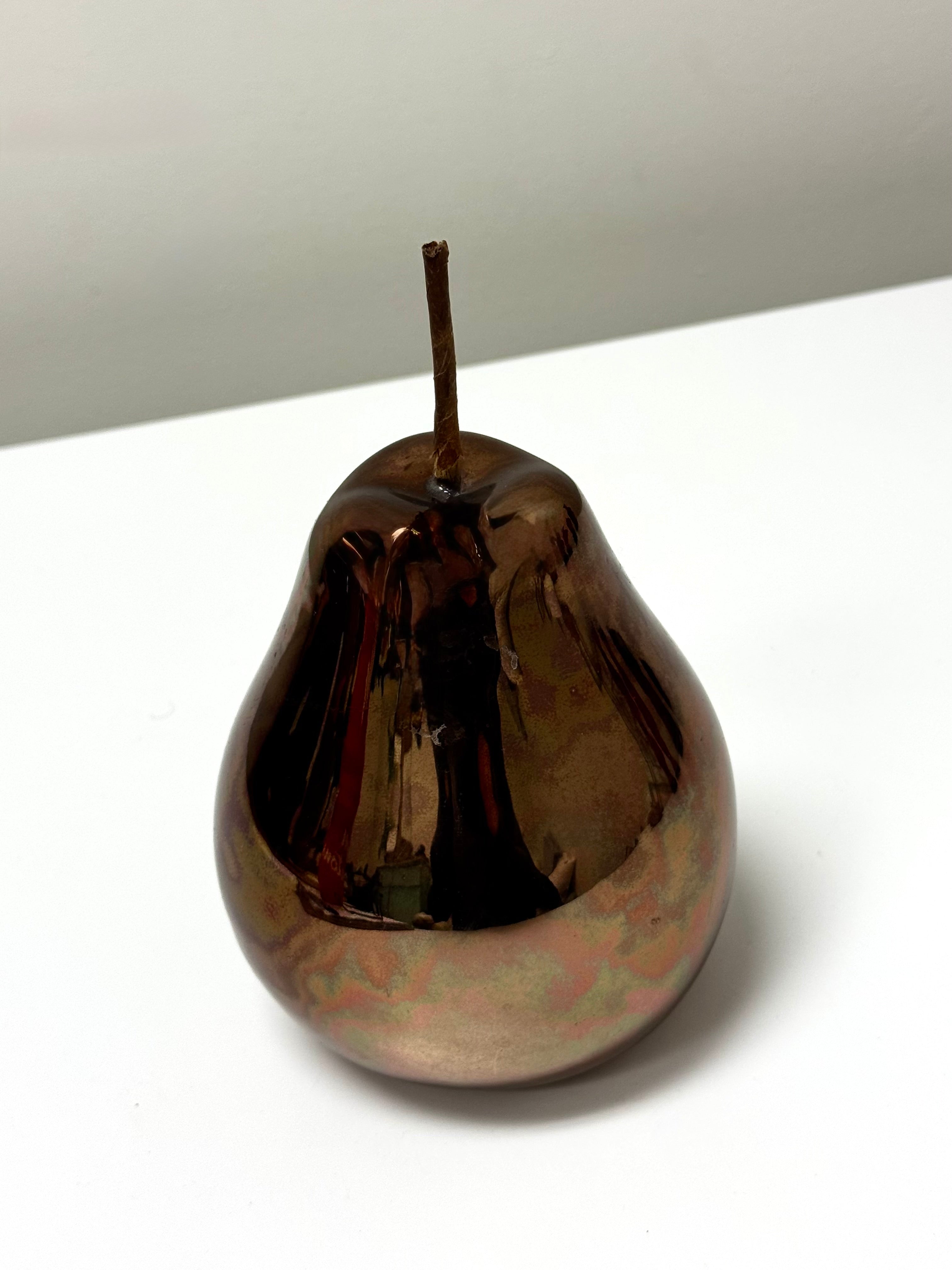 Metallic Copper Glass Pear