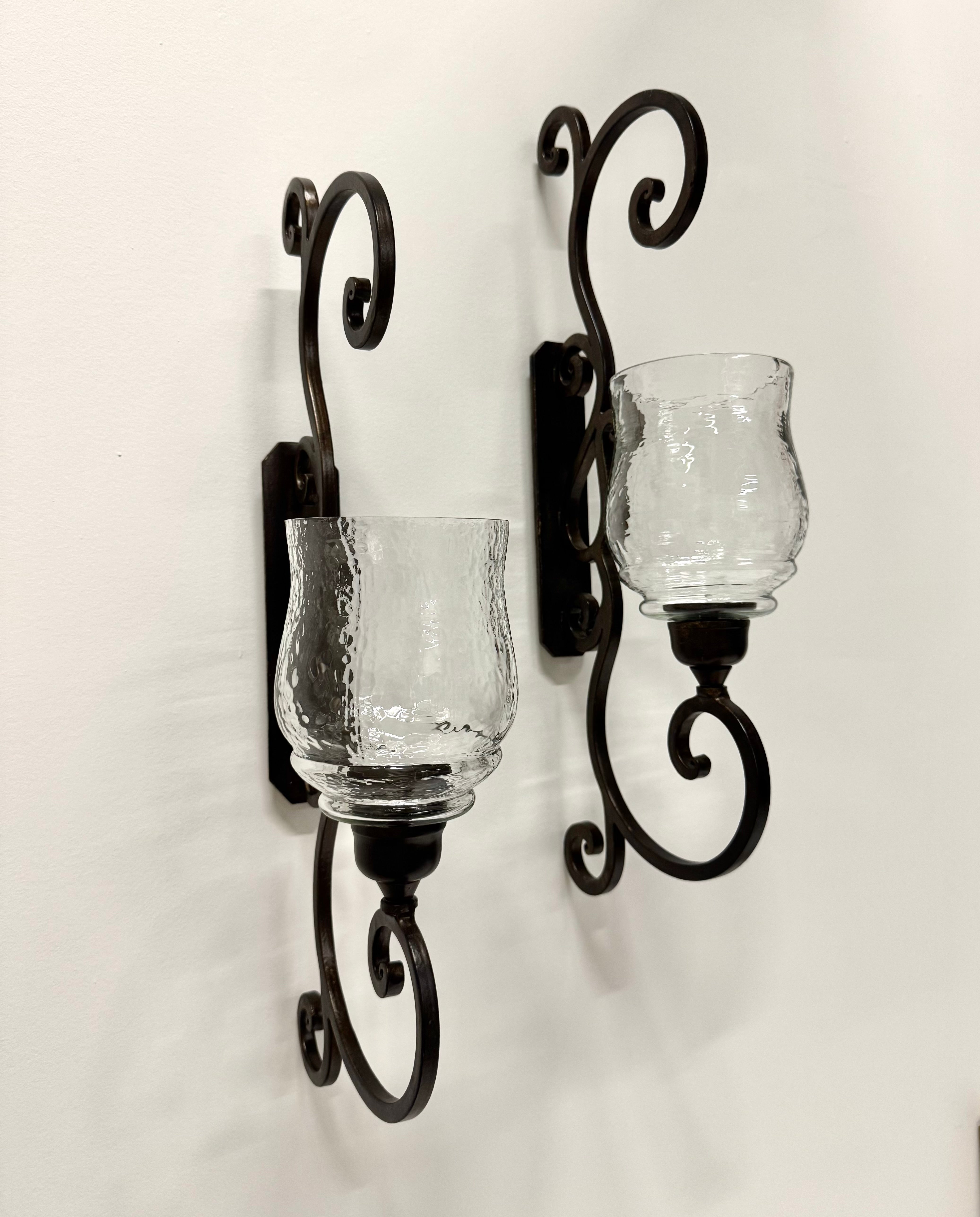 Dark Bronze Wall-mount Hurricanes Set of 2