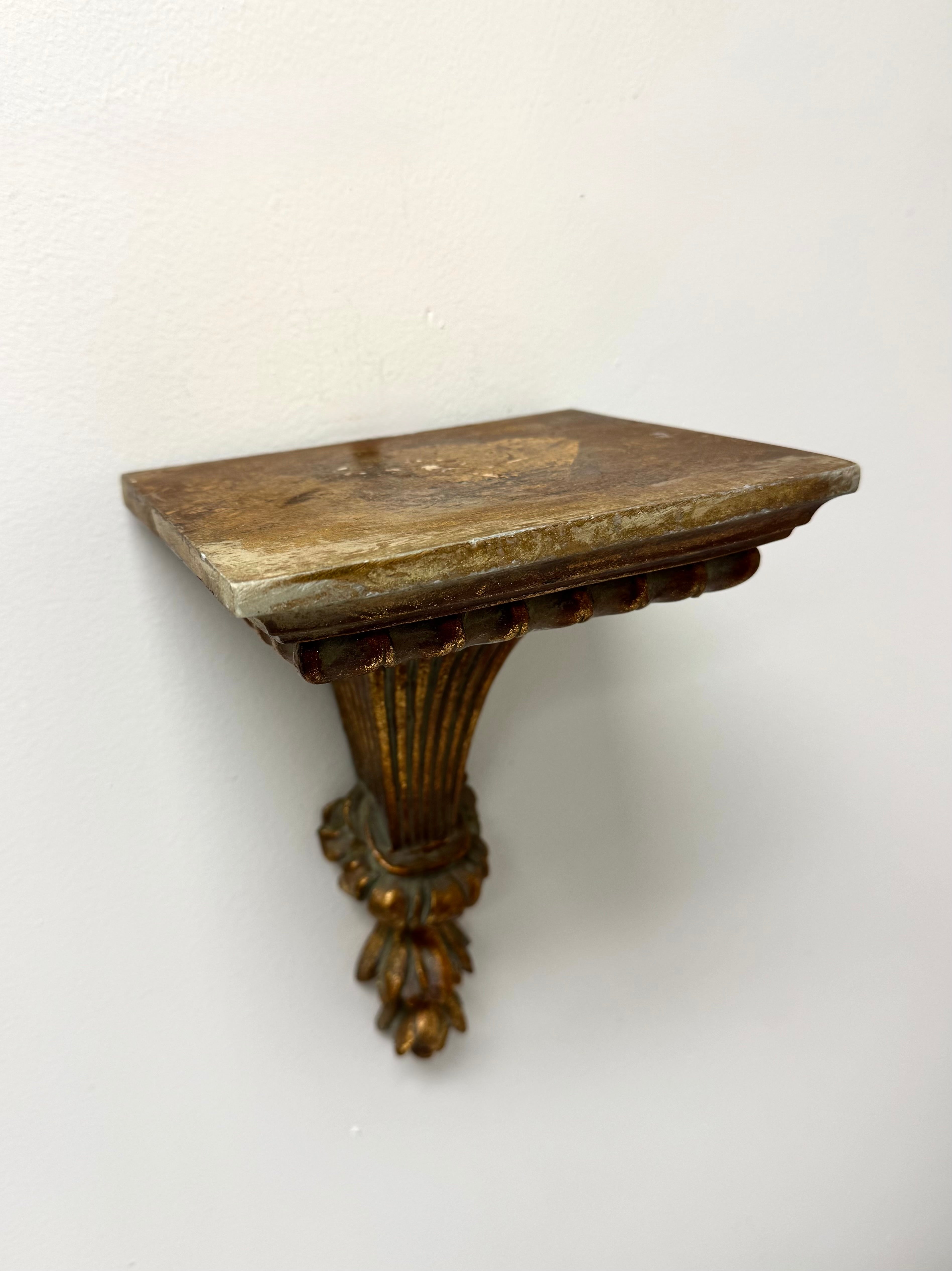 Fluted Gilt Wall Shelf