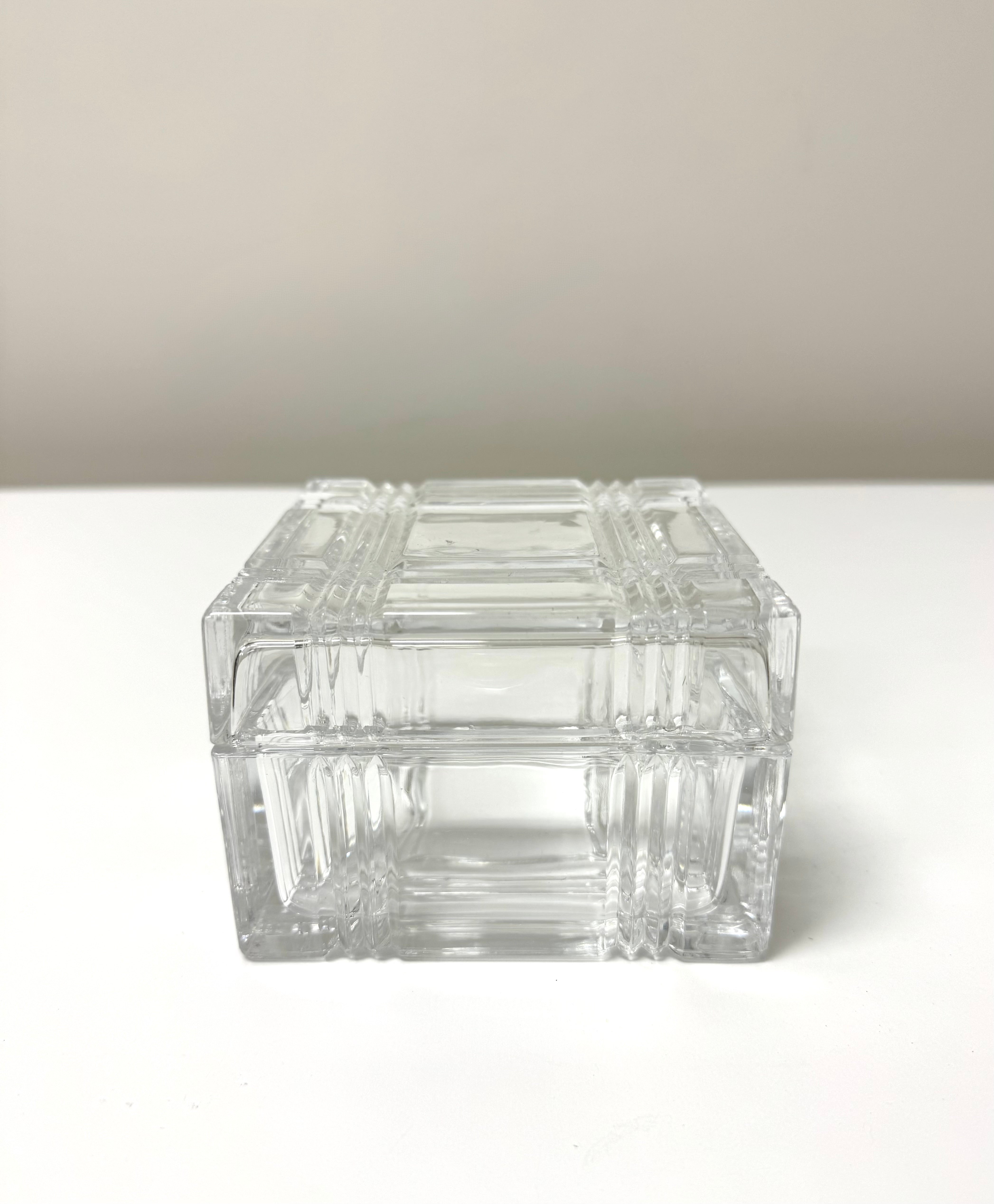 Cut Glass Plaid Lidded Box