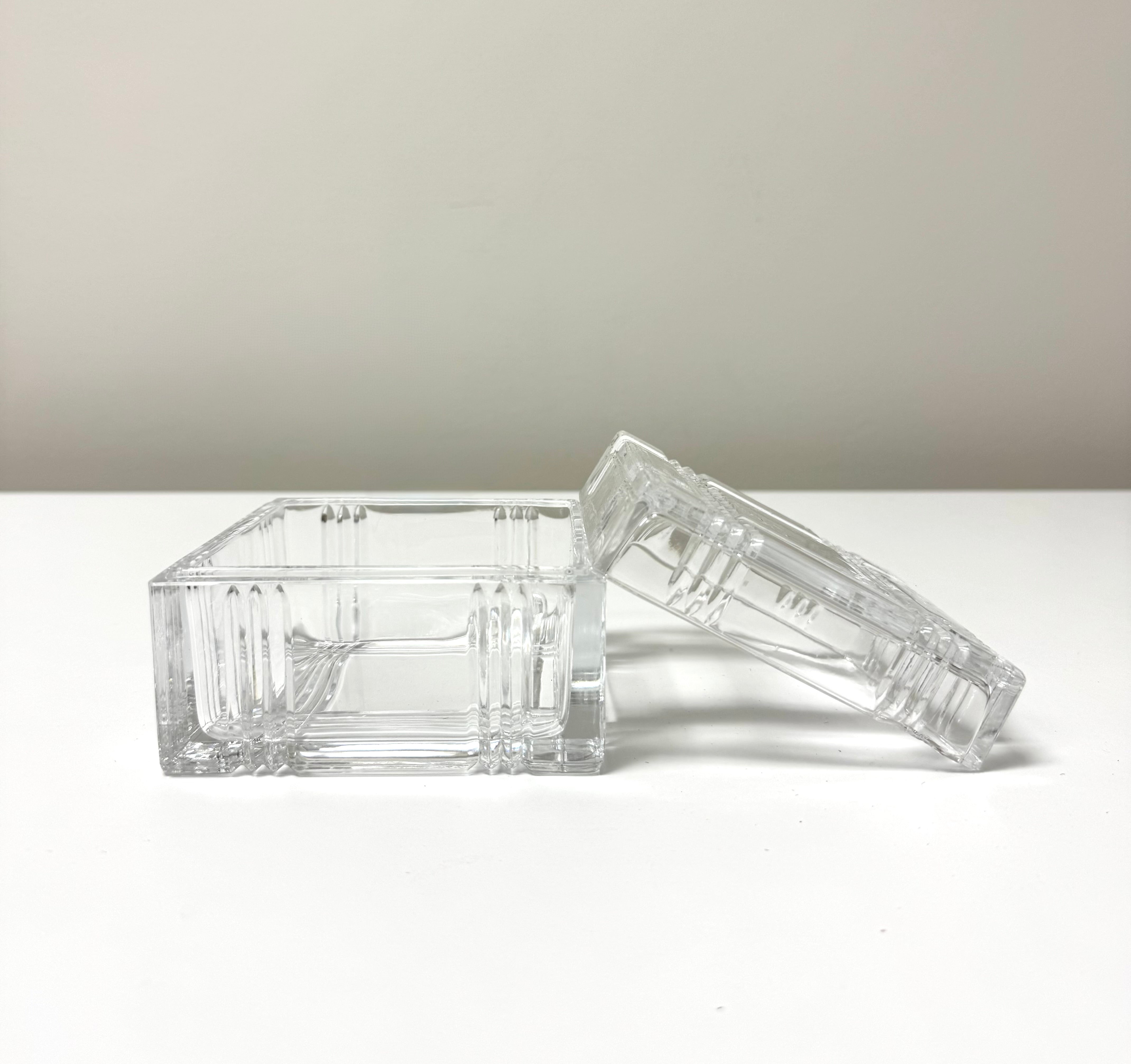 Cut Glass Plaid Lidded Box