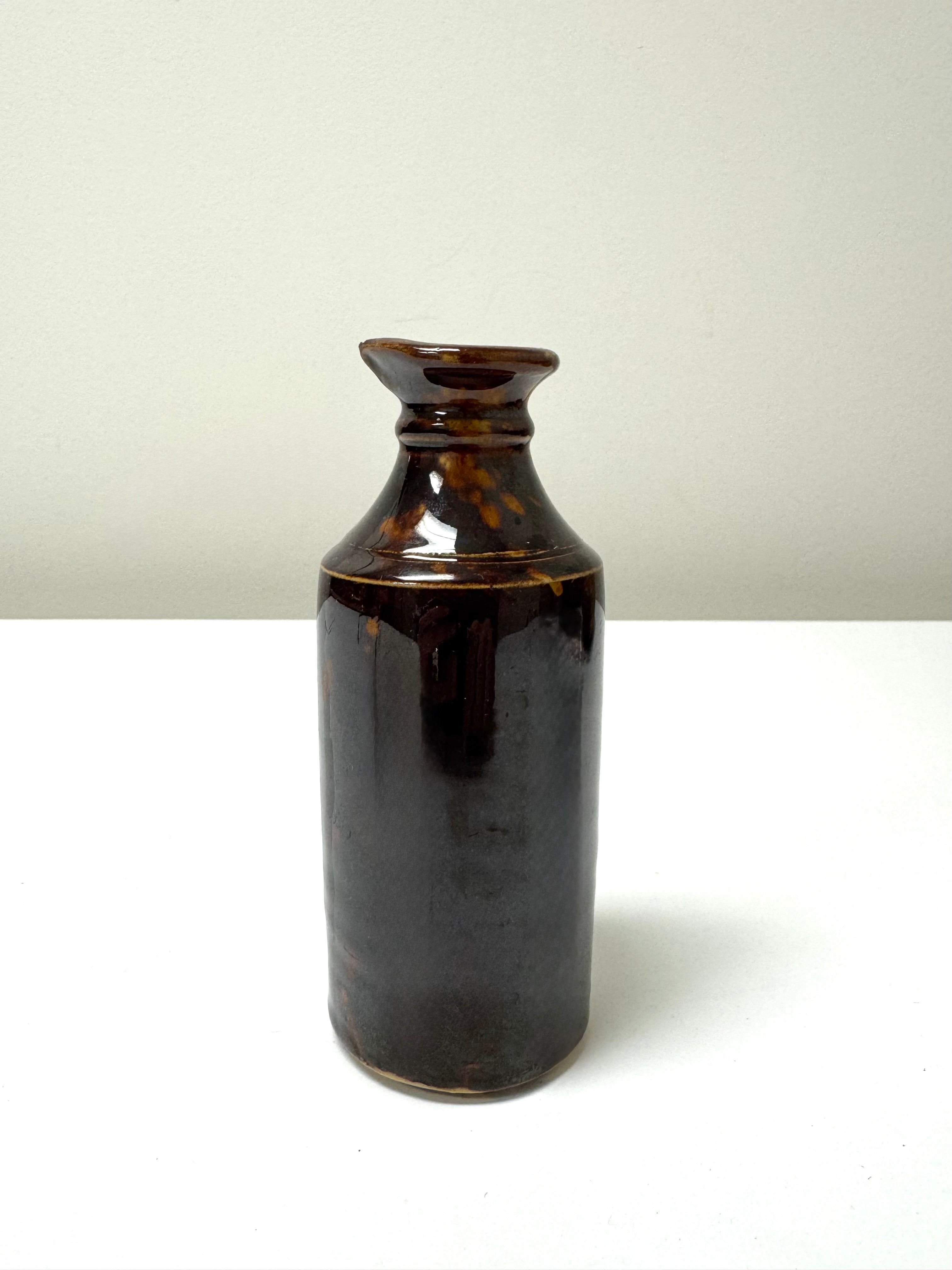 Vintage Brown Salt-glaze Stoneware Bottle