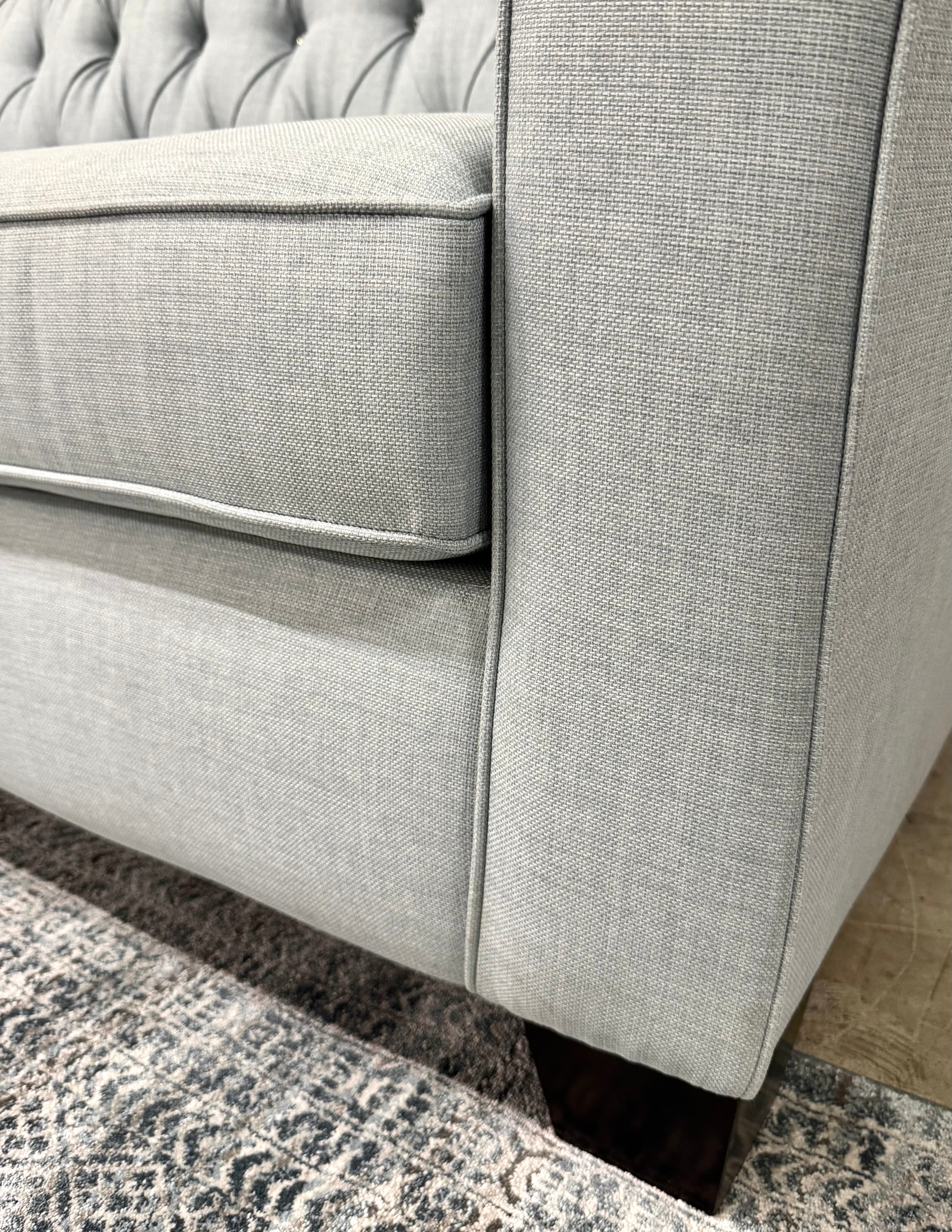 Powder Blue Tufted 86" Sofa