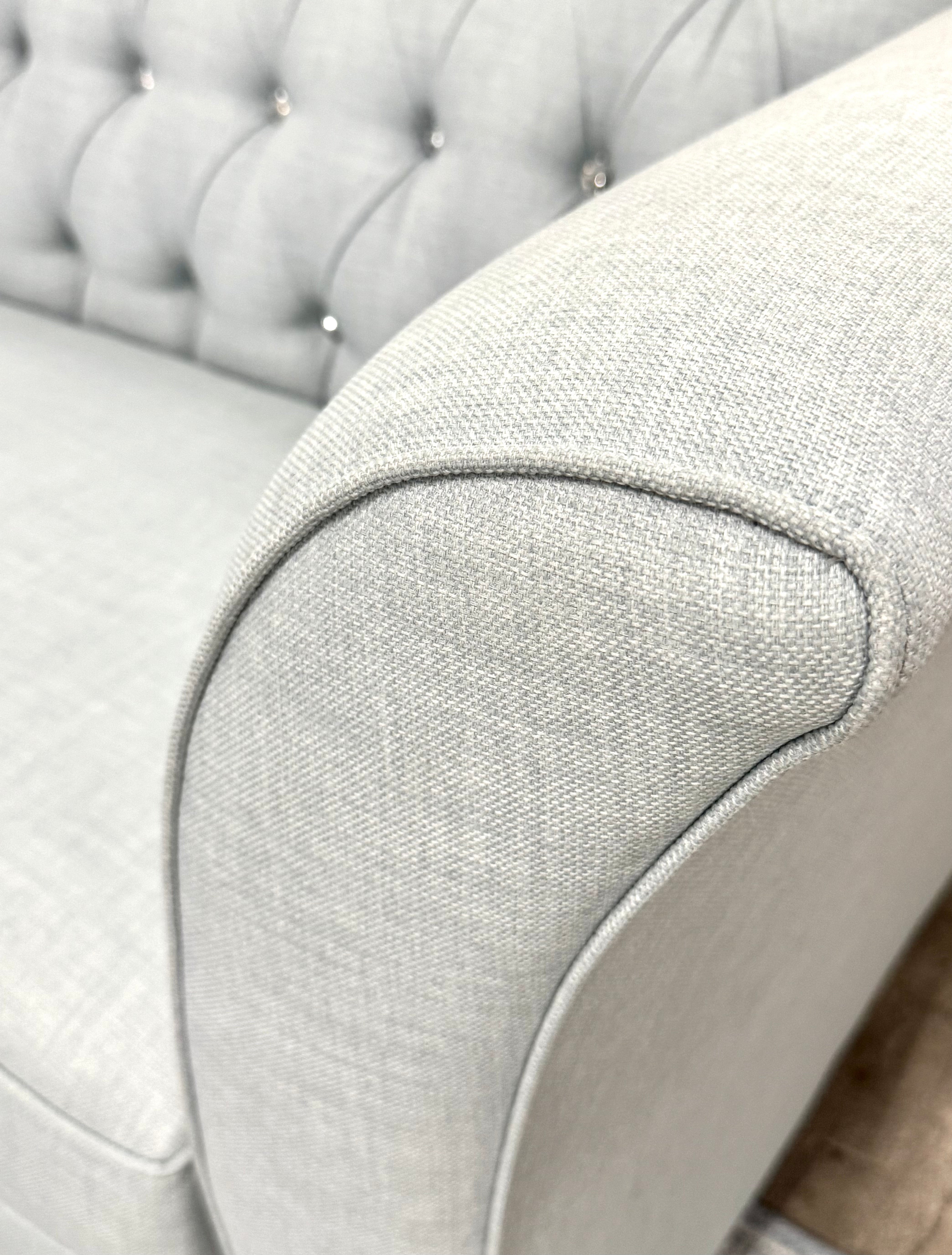 Powder Blue Tufted 63" Loveseat