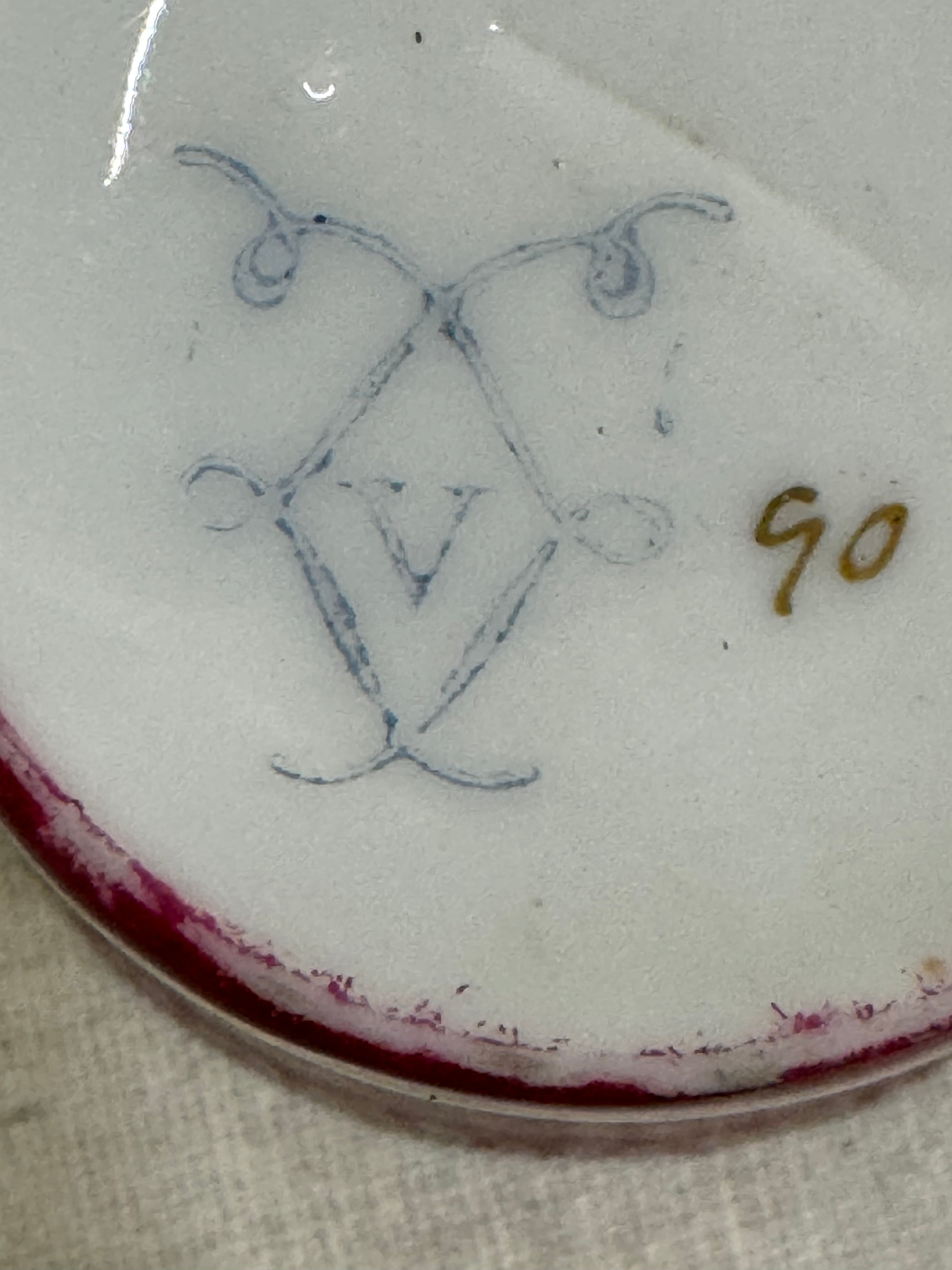 Antique SEVRES Demitasse Cup & Saucer and Plate Set