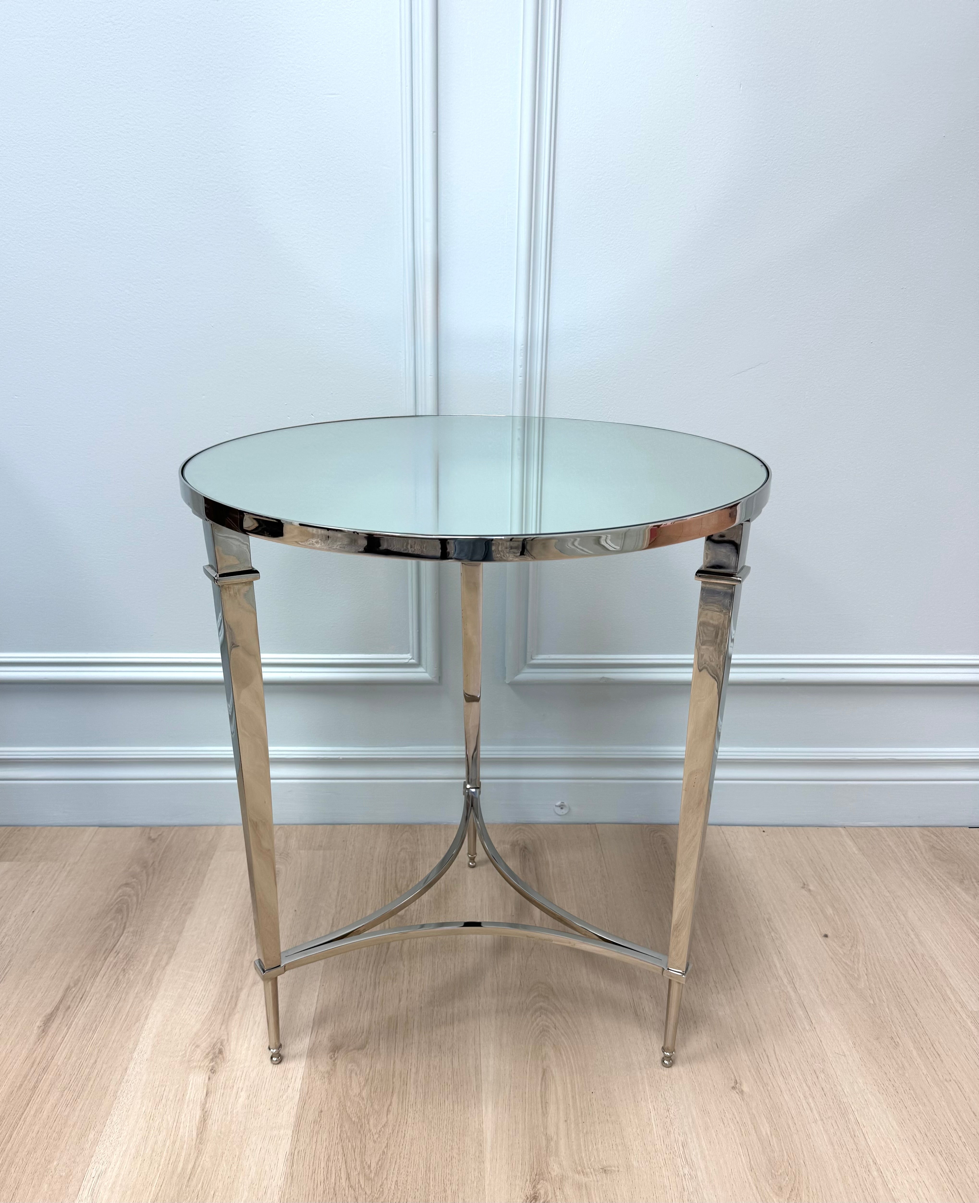 GLOBAL VIEWS French Nickel Side Table