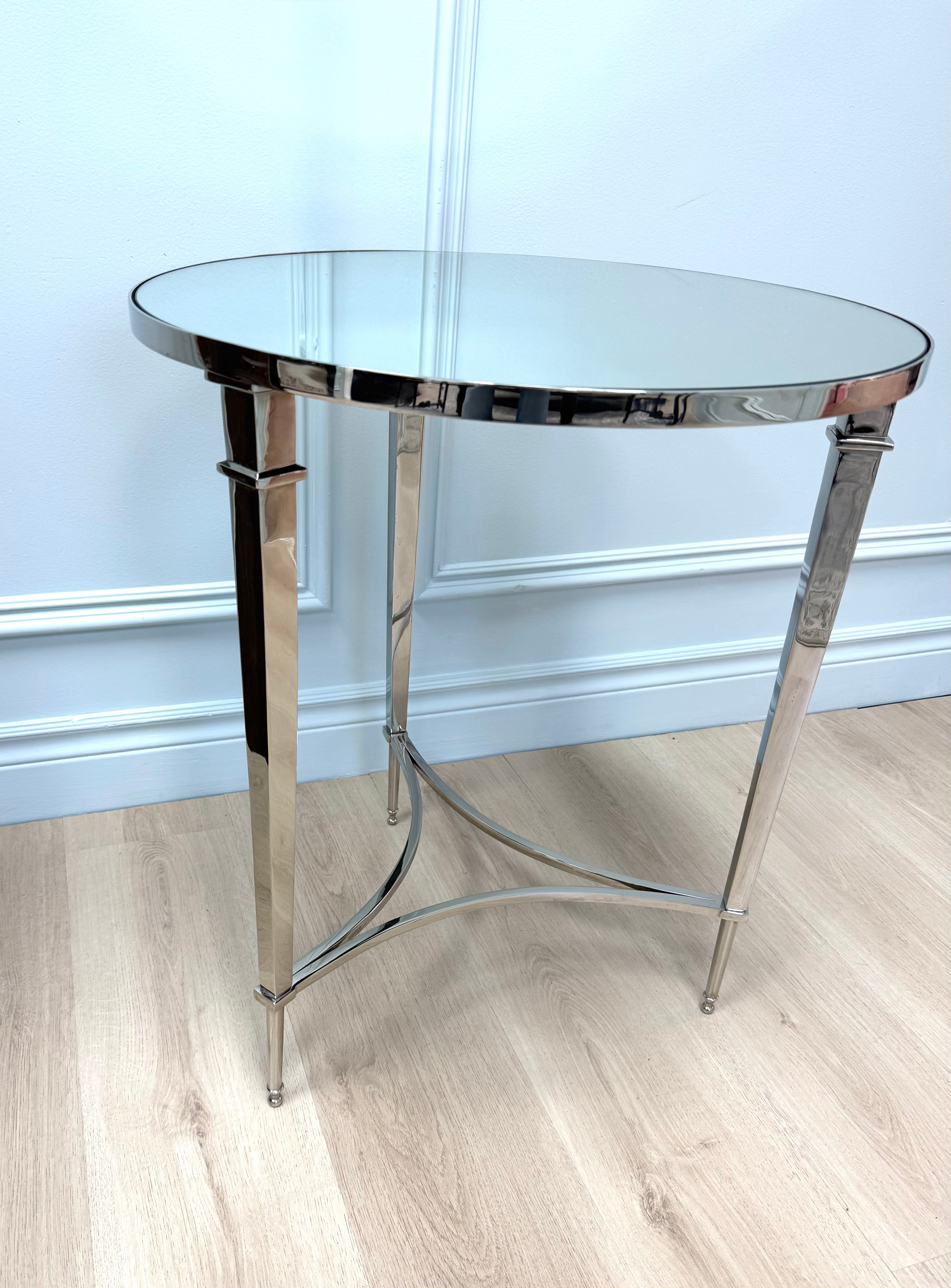 GLOBAL VIEWS French Nickel Side Table