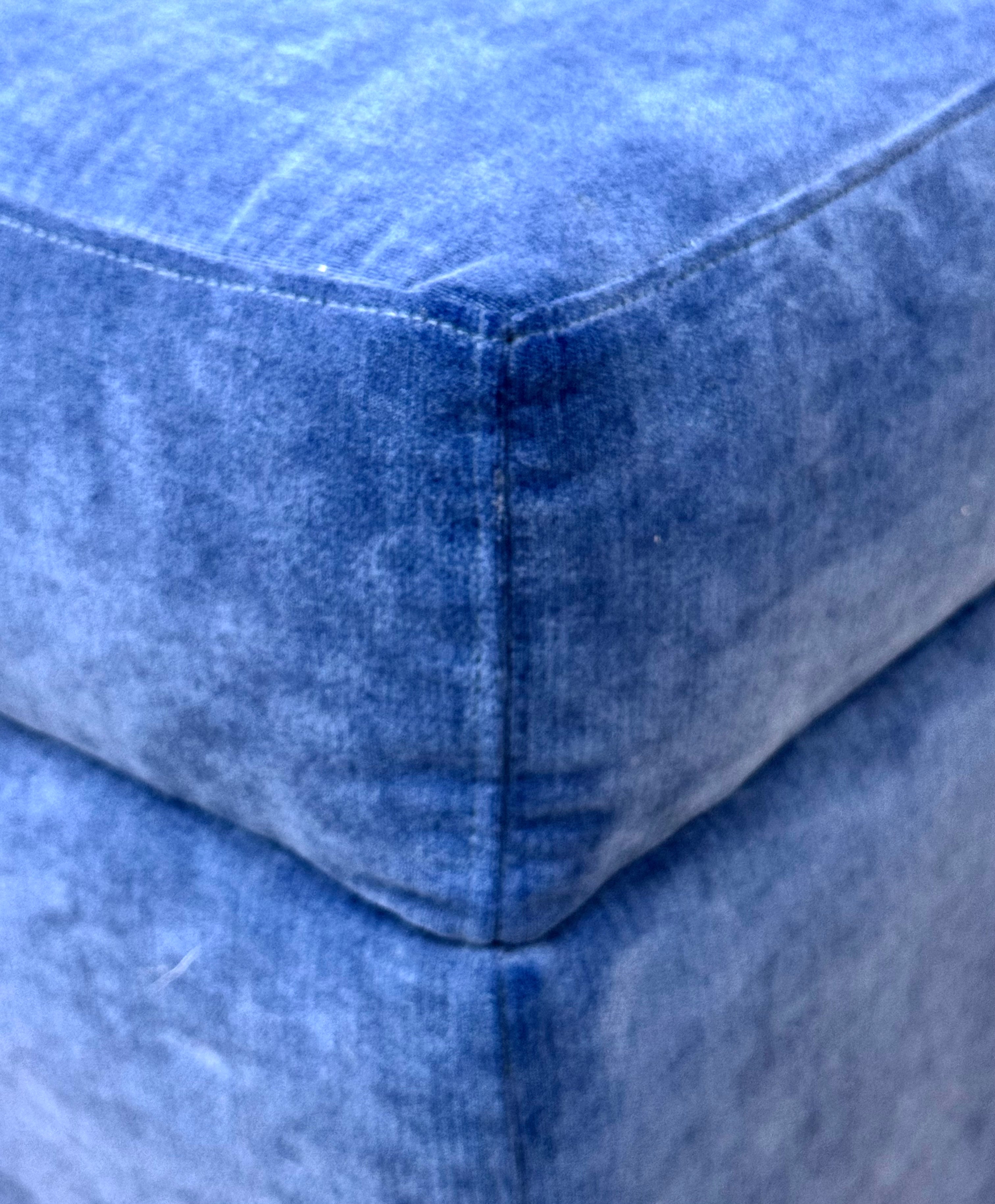 Royal Blue Velvet Ottoman