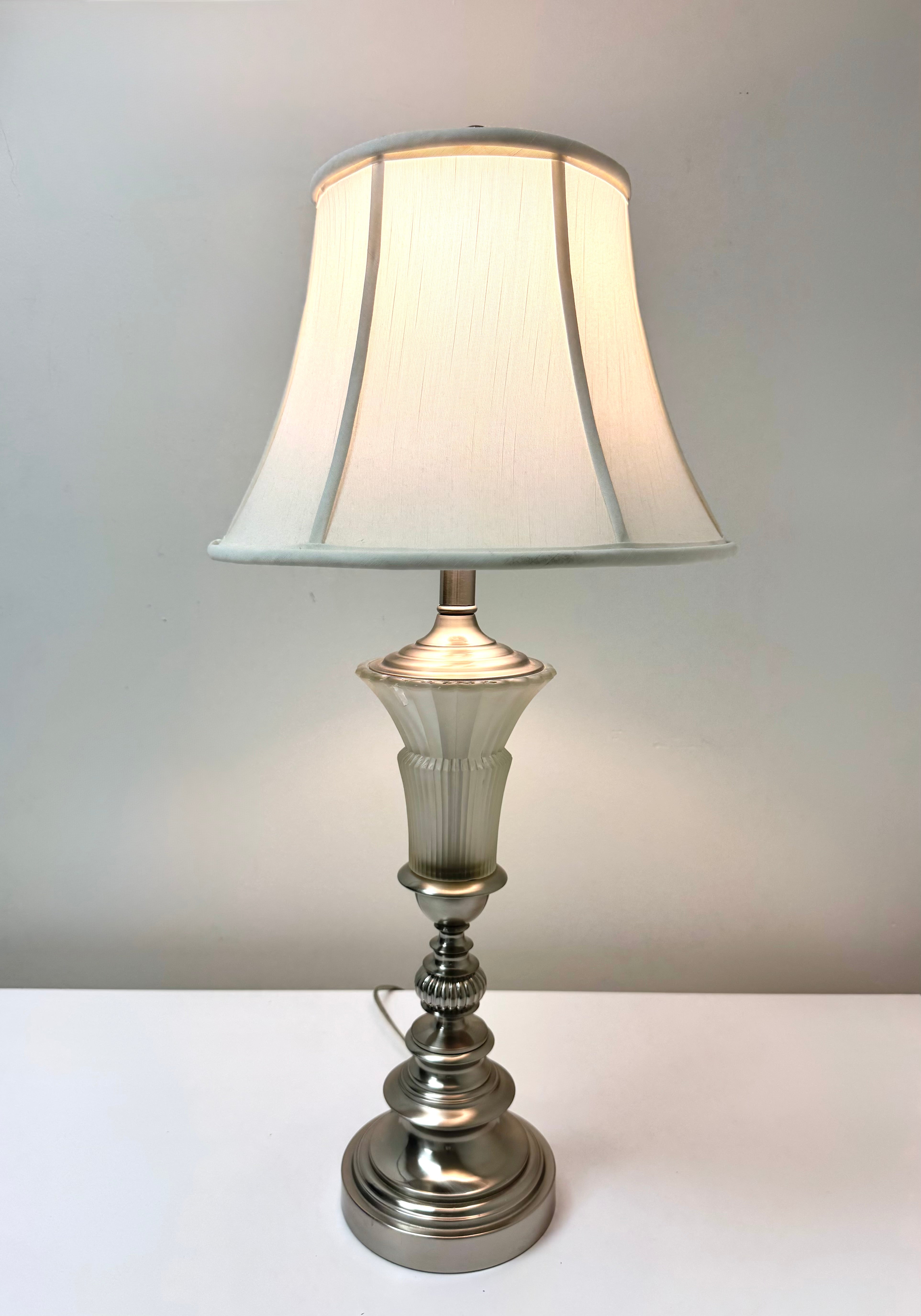 Brushed Silver & Frosted Glass Lamp