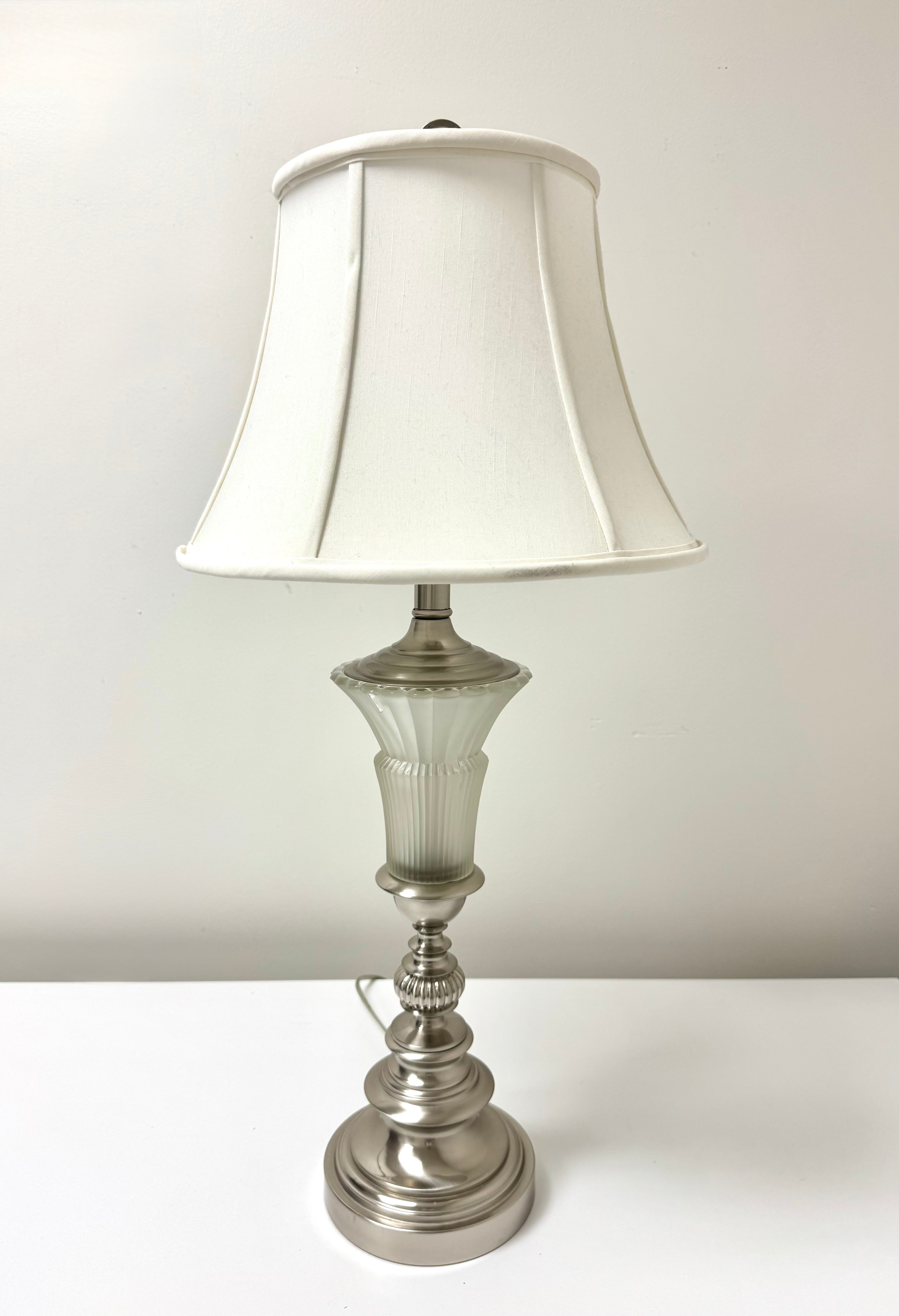 Brushed Silver & Frosted Glass Lamp