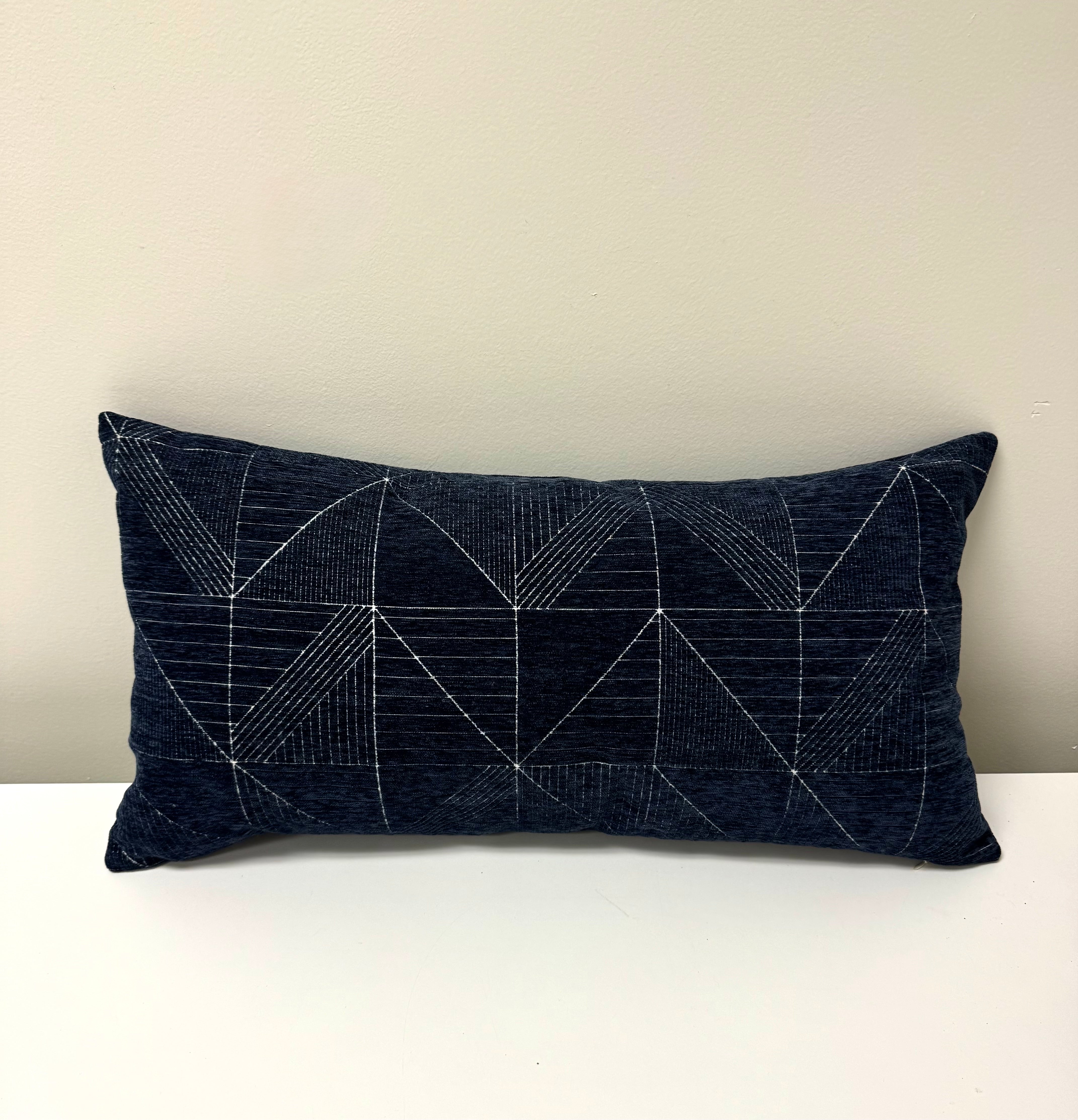 Navy Geometric 26" Pillow