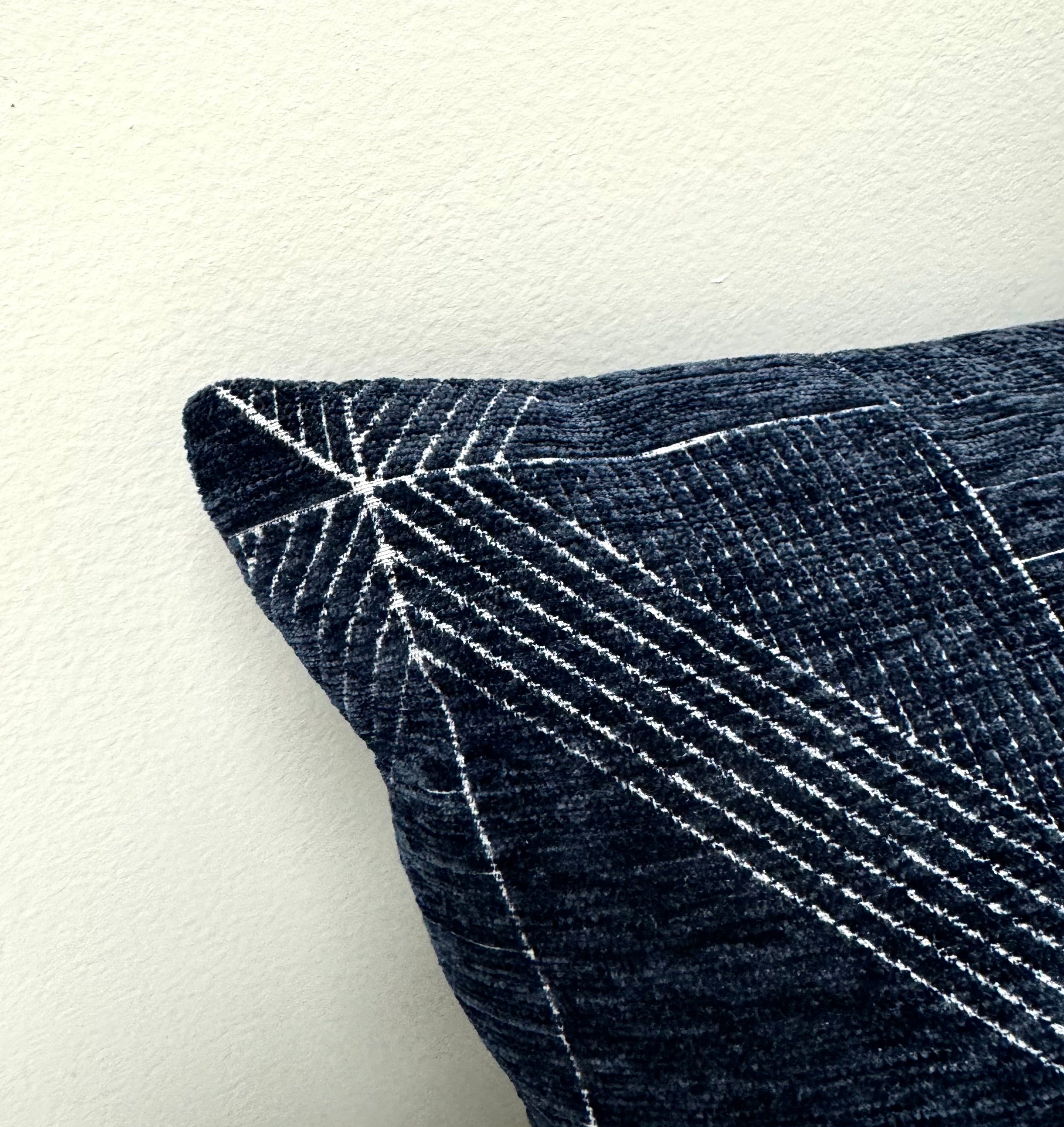 Navy Geometric 26" Pillow