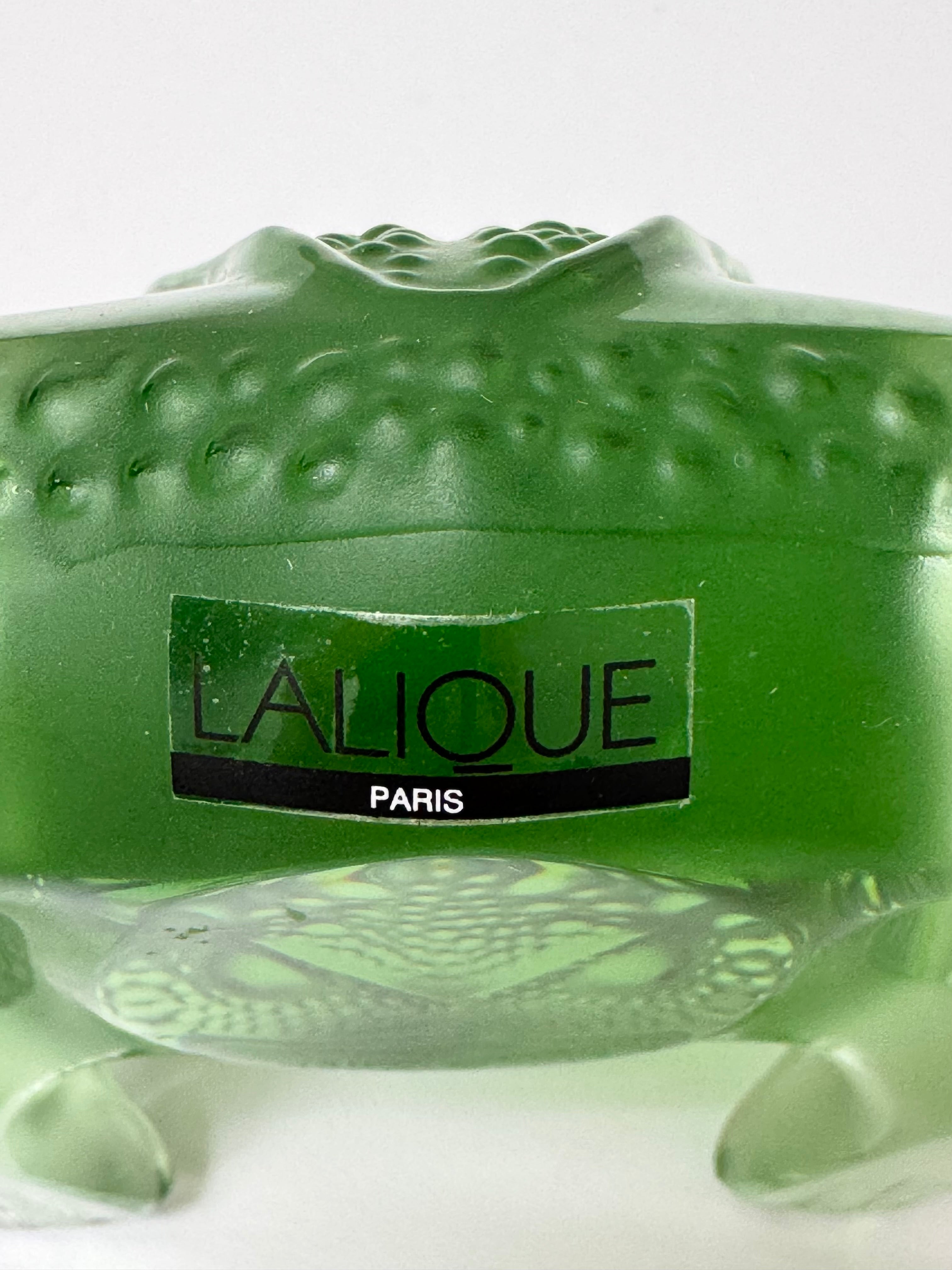 LALIQUE Emerald Green 'Gregoire' Frog (Signed)