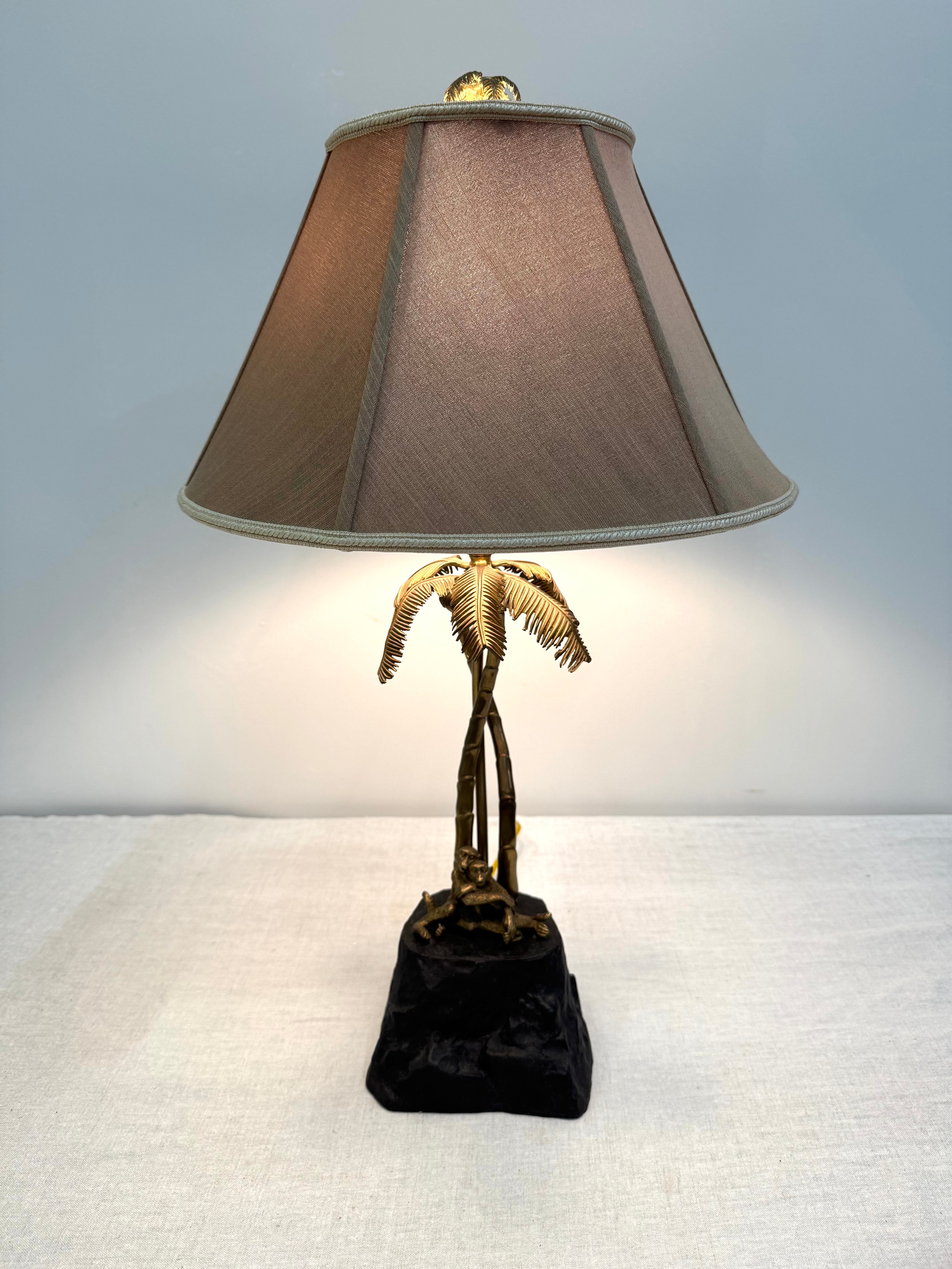 Monkeys Under a Palm Tree Lamp