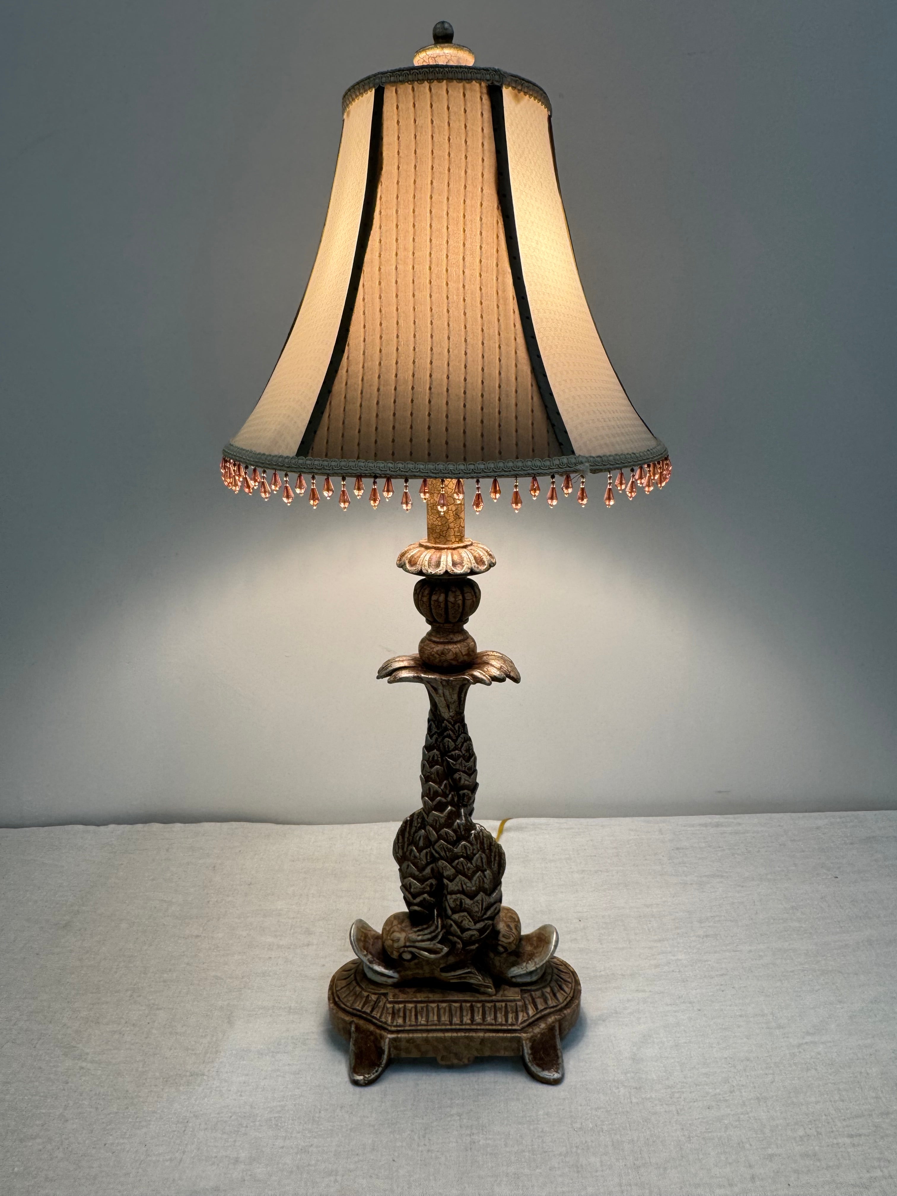 Antique Crackle Koi Fish Lamp