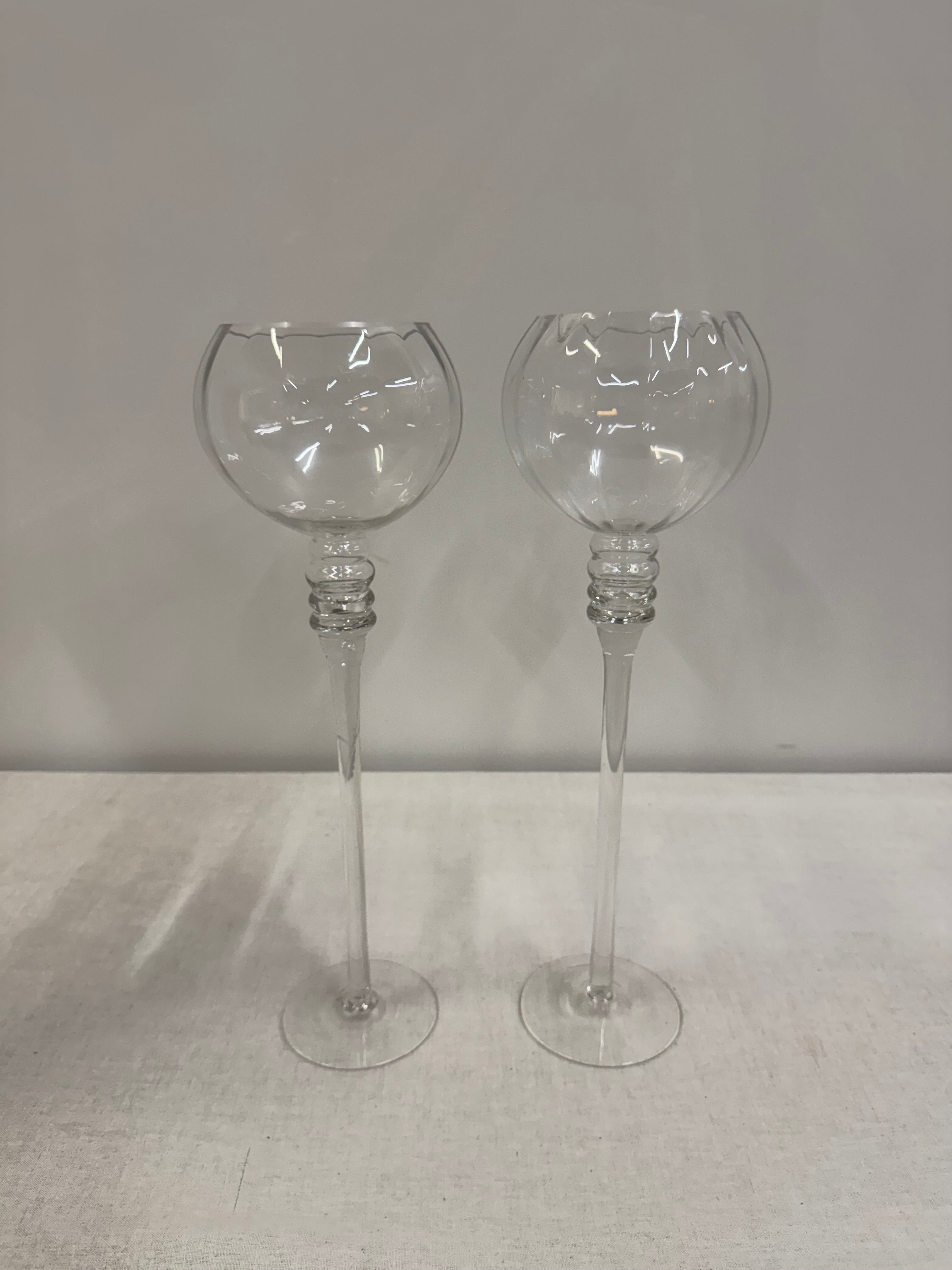 Swirl Bowl Hurricane Candle Holders Set of 2