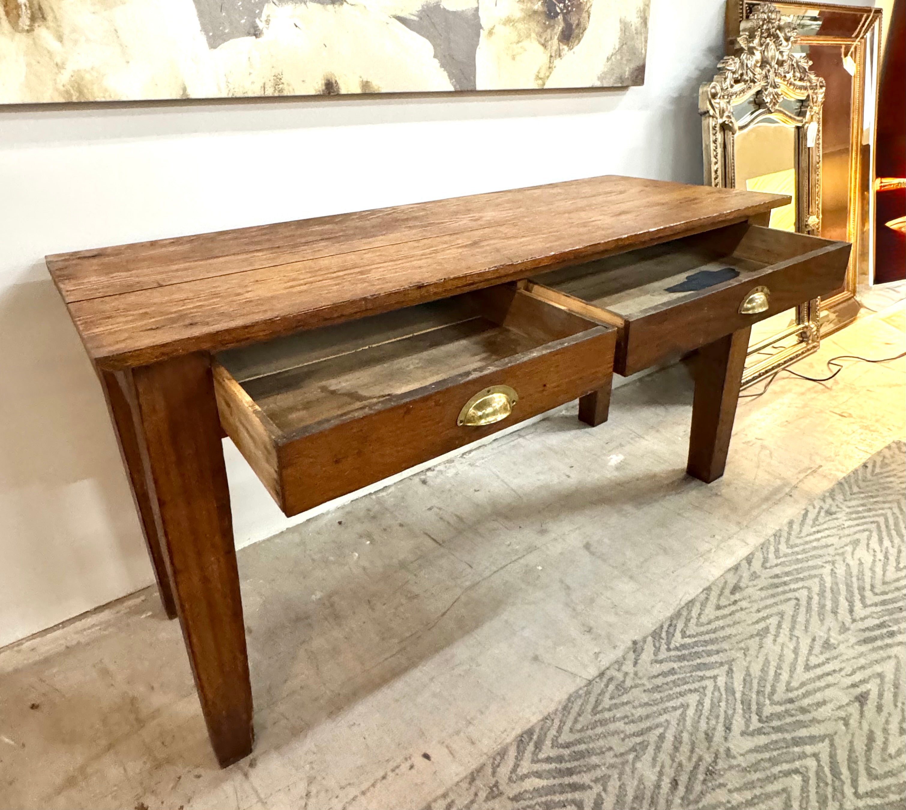 Vintage Oak Console Table