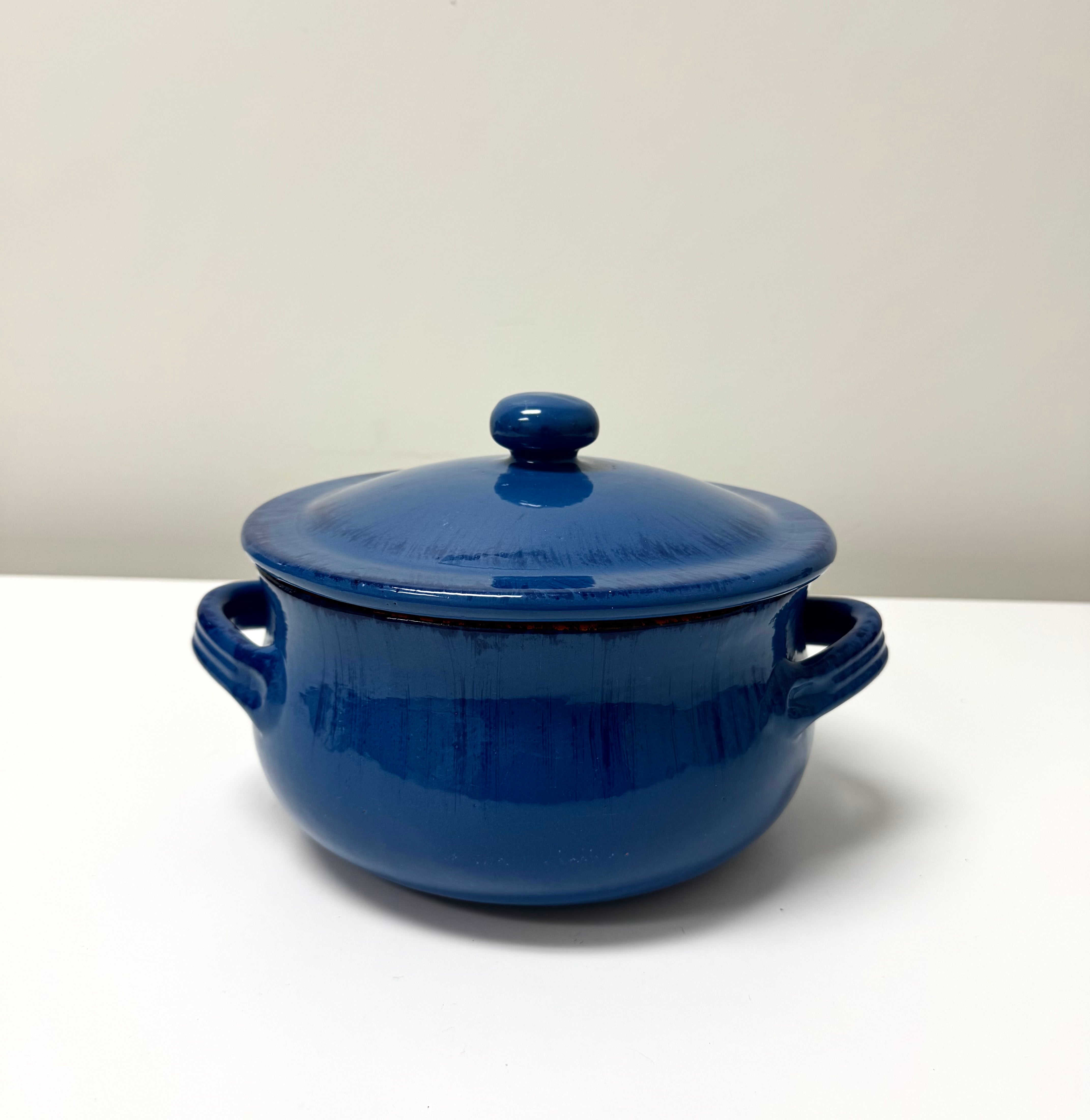 DE SILVA Vibrant Blue Terracotta Casserole Pot