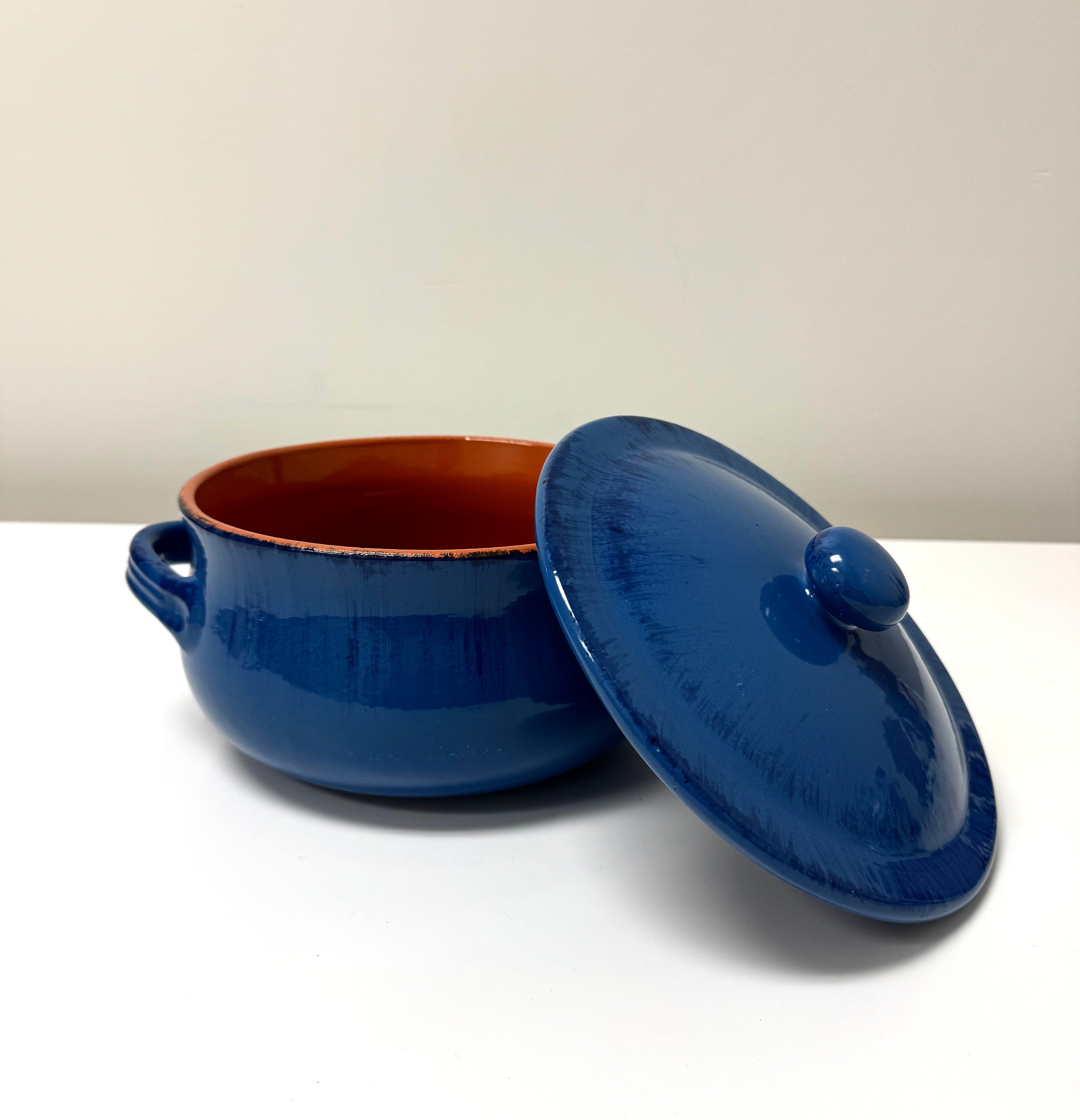 DE SILVA Vibrant Blue Terracotta Casserole Pot