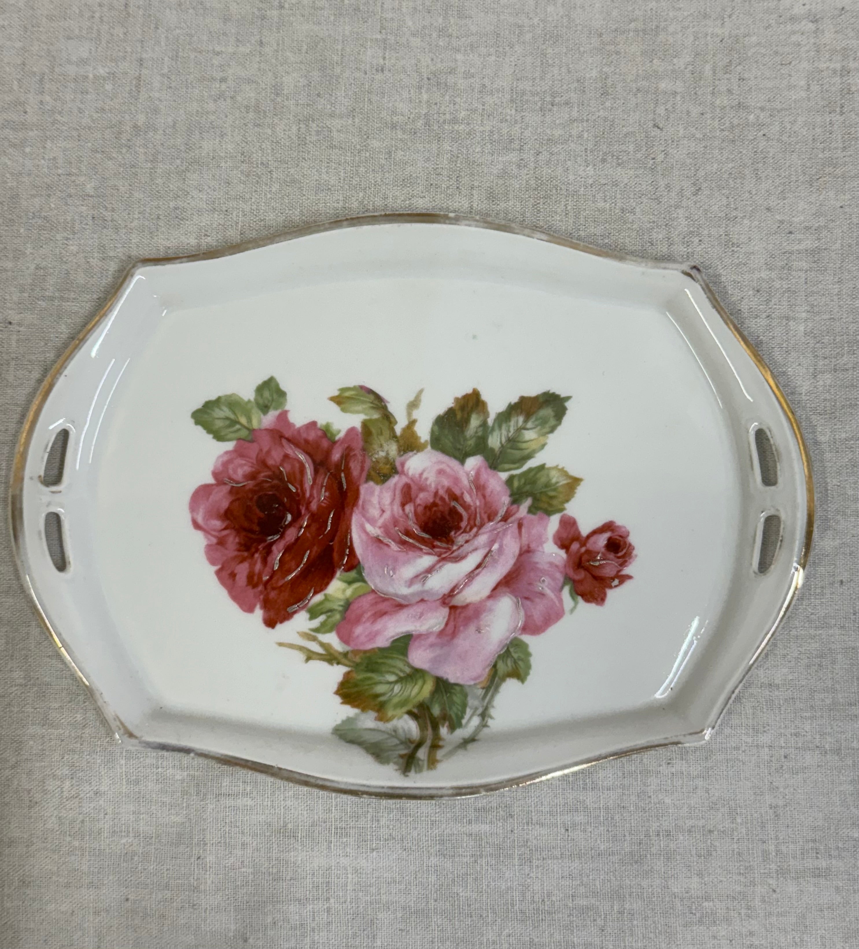 Pink Roses Porcelain Plate
