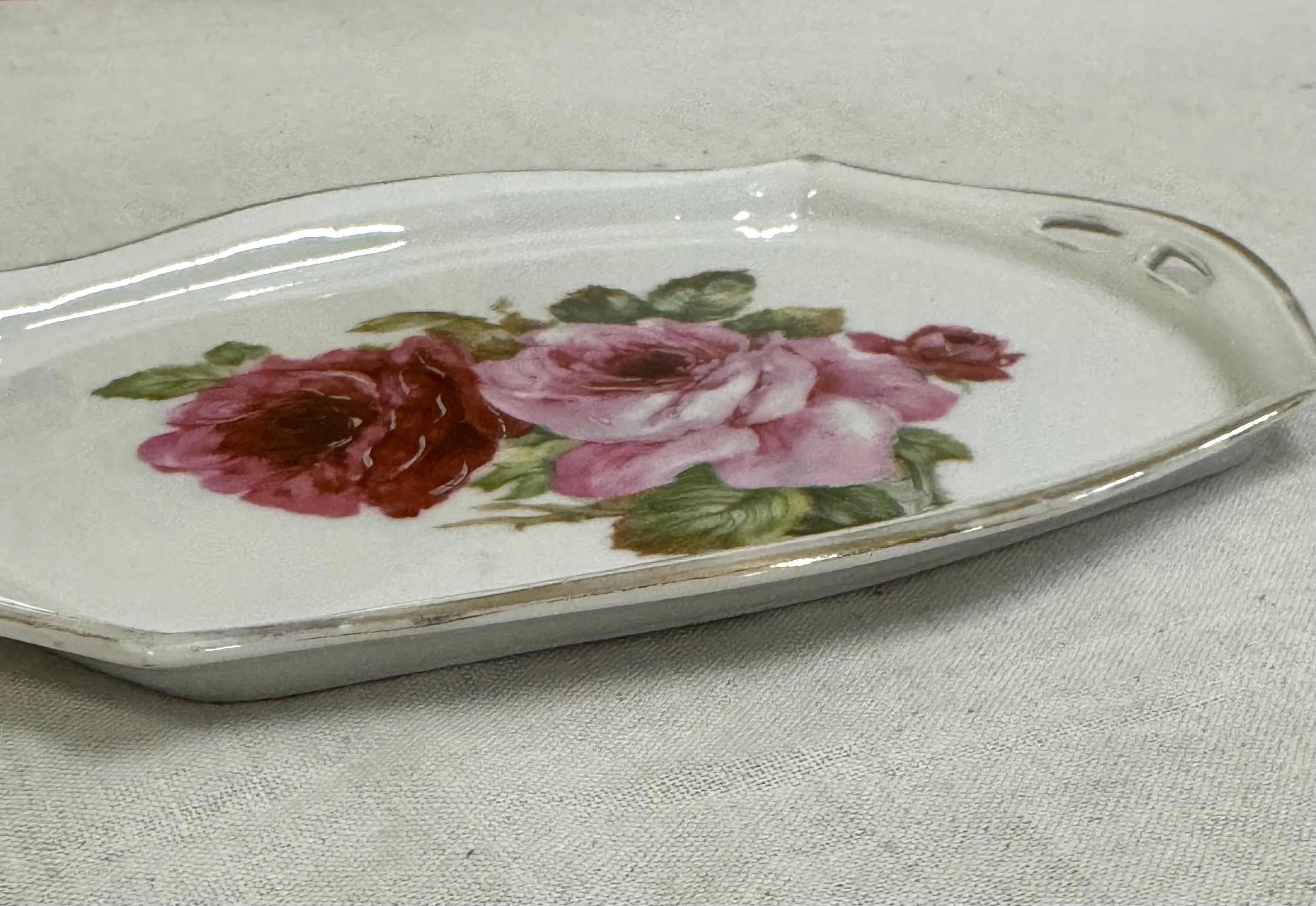 Pink Roses Porcelain Plate