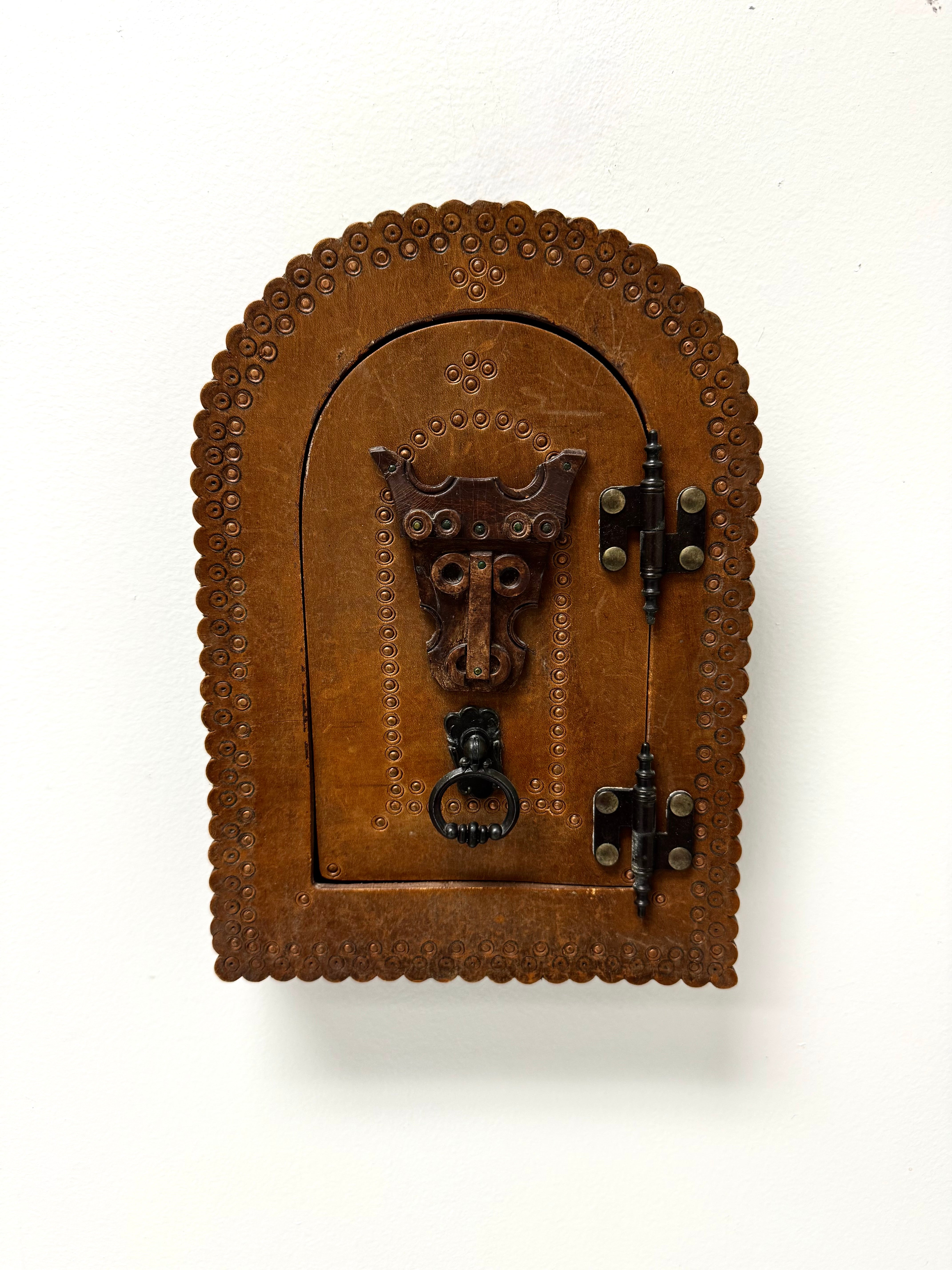 Embossed Leather Key Cabinet