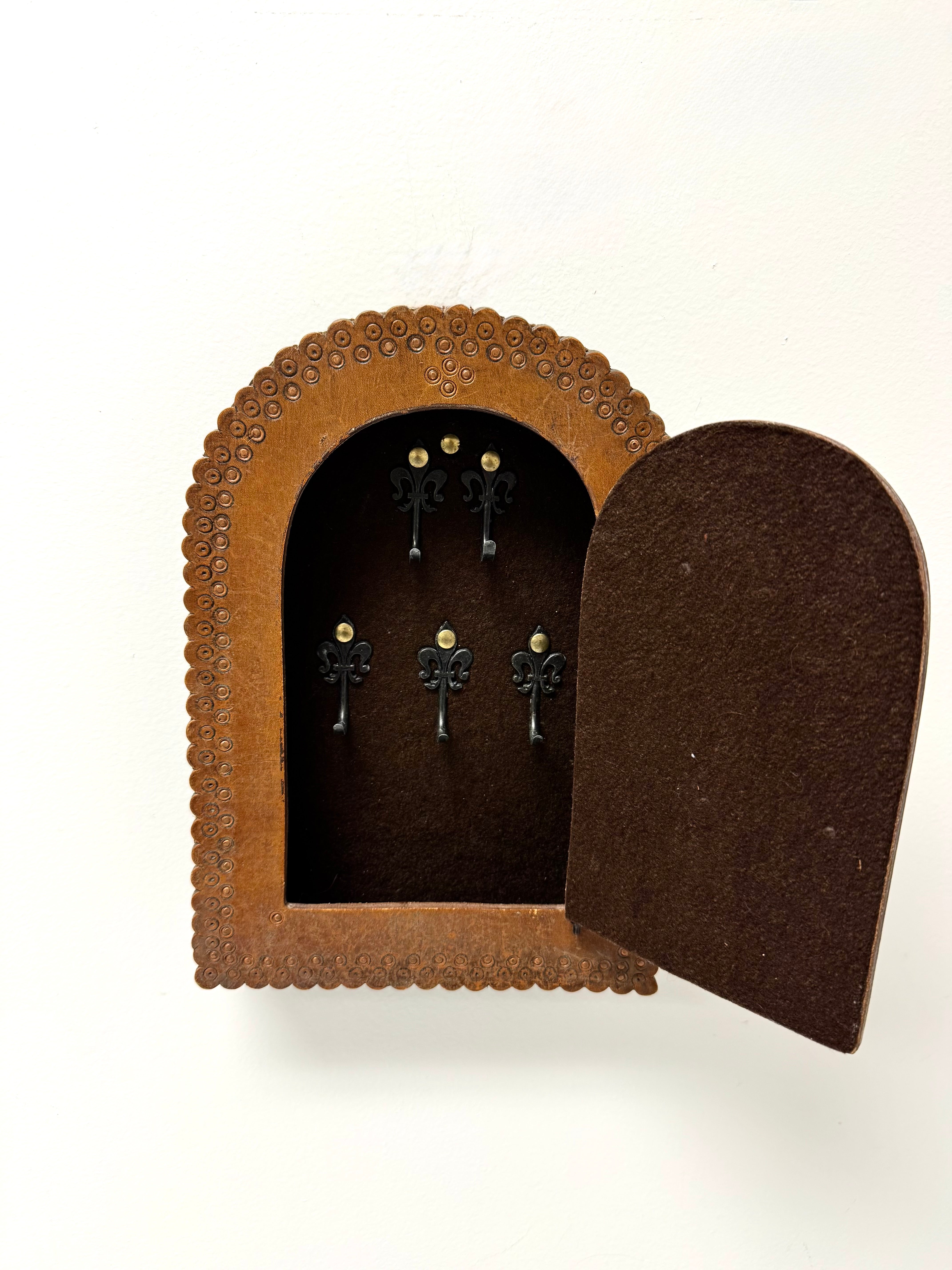 Embossed Leather Key Cabinet