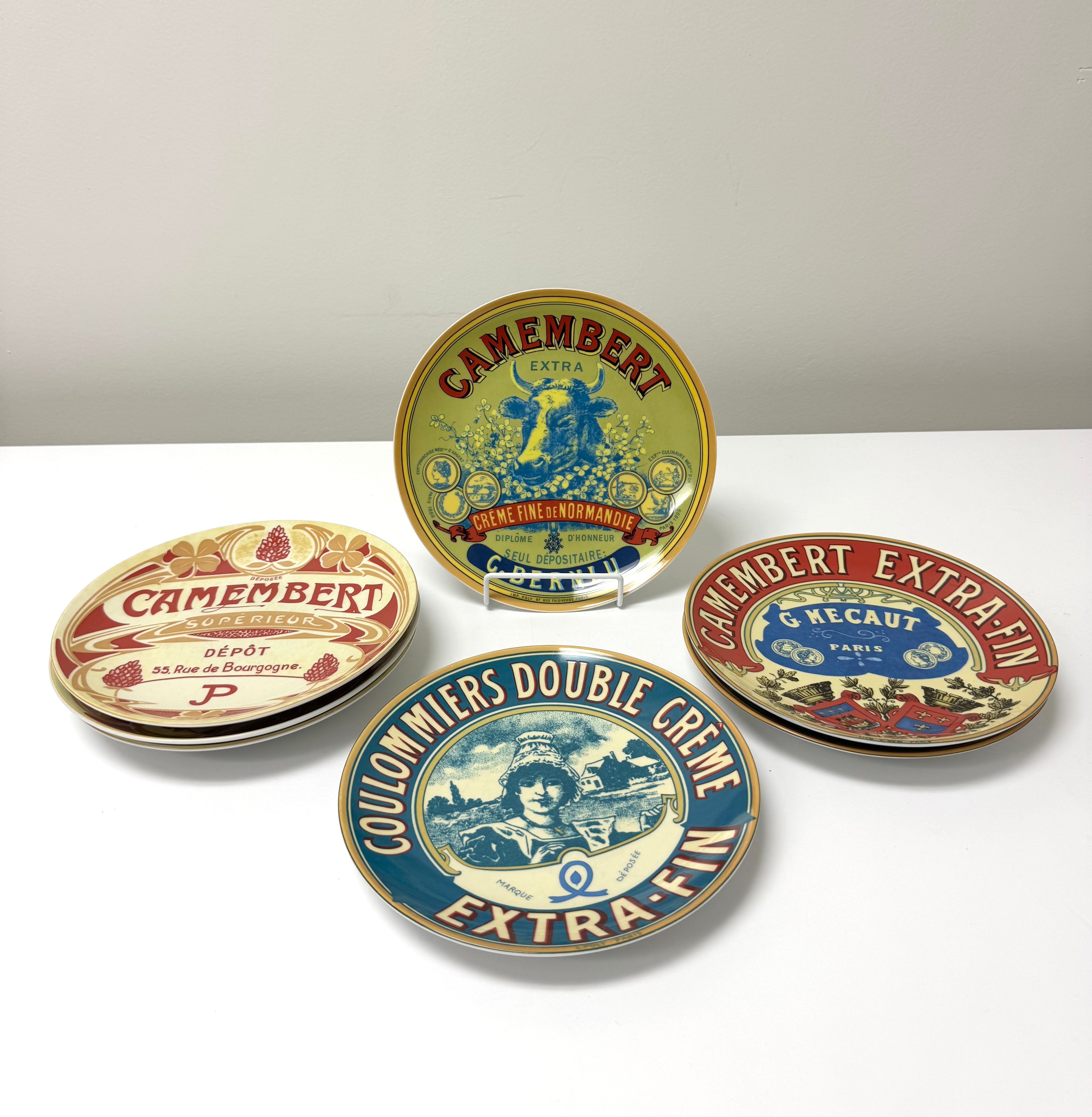 Vintage BIA 'Camembert' 8" Plates Set of 7