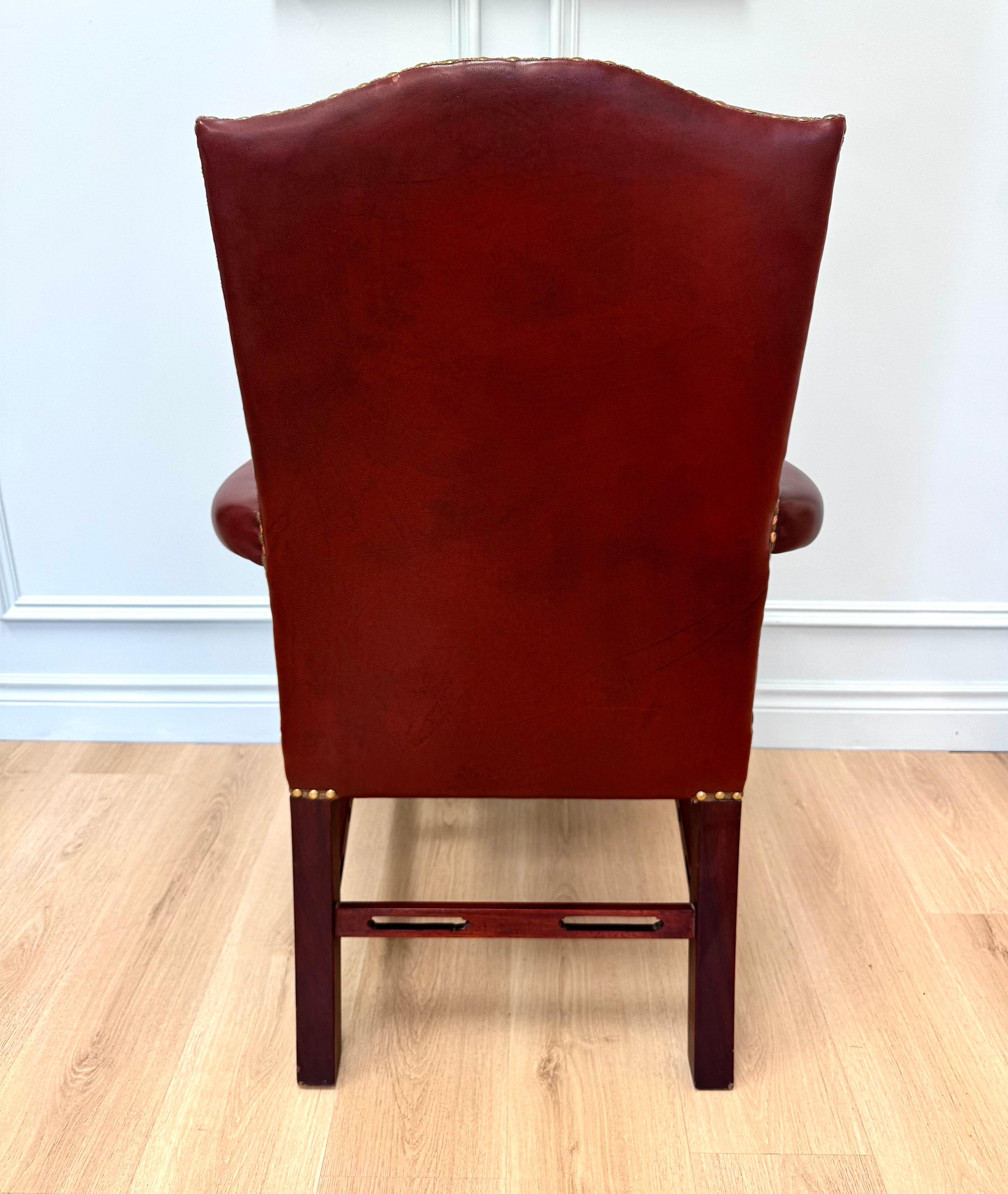 Dark Red Leather Executive Office Chair