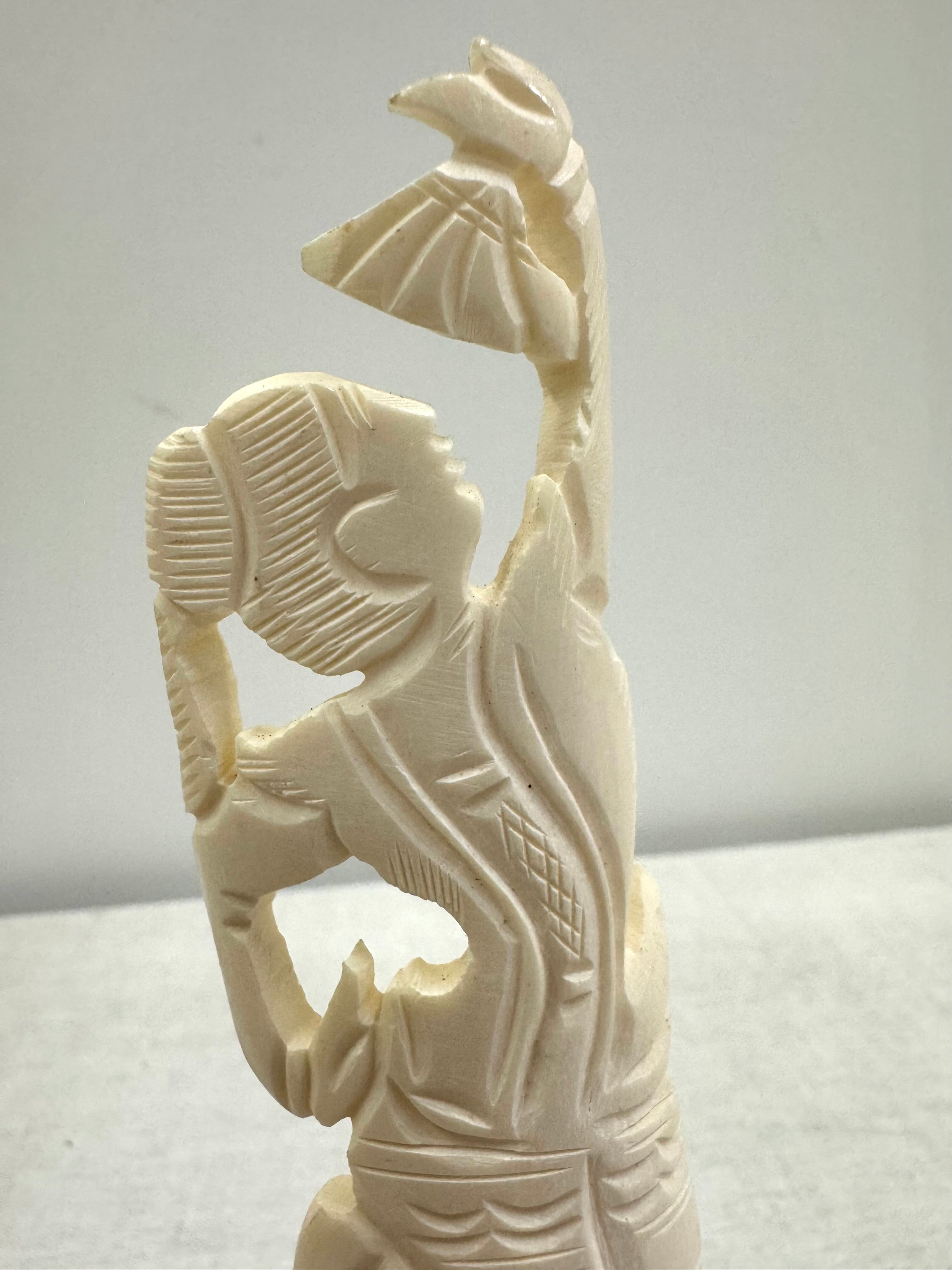 Vintage Balinese Hand-carved Bone Figurine