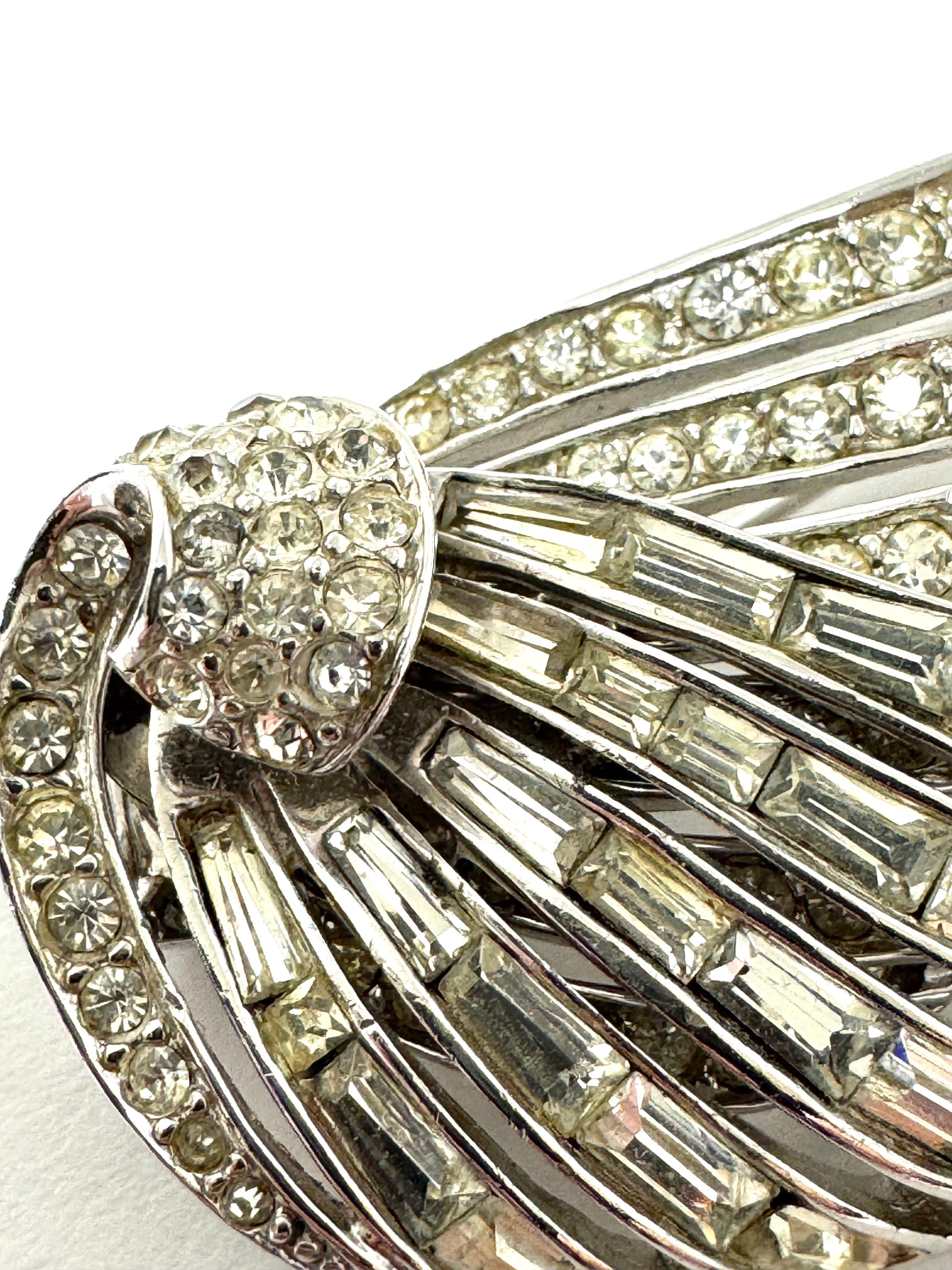 BOUCHER Clear Crystal Wing Brooch