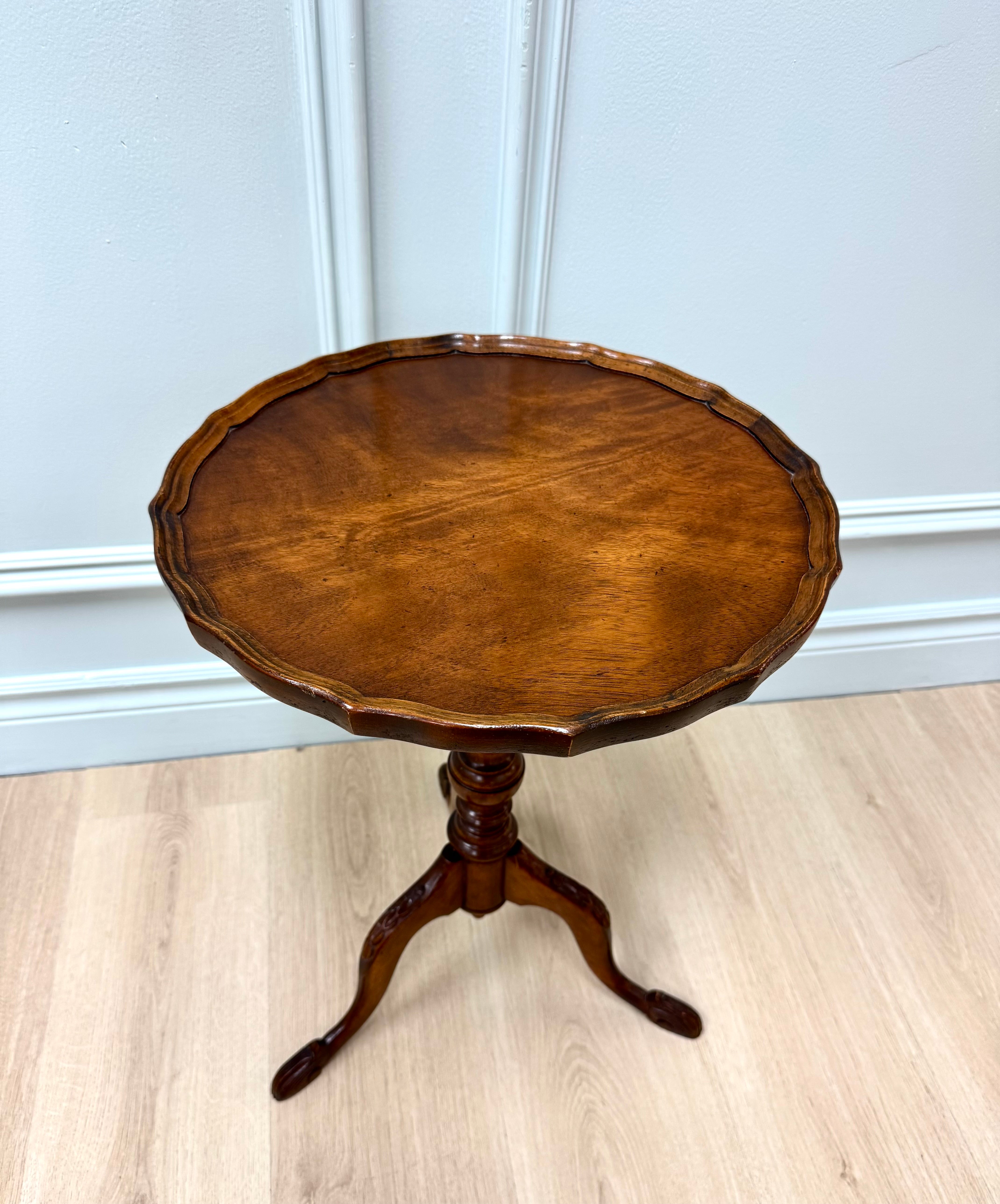 Vintage Mahogany Piecrust Side Table