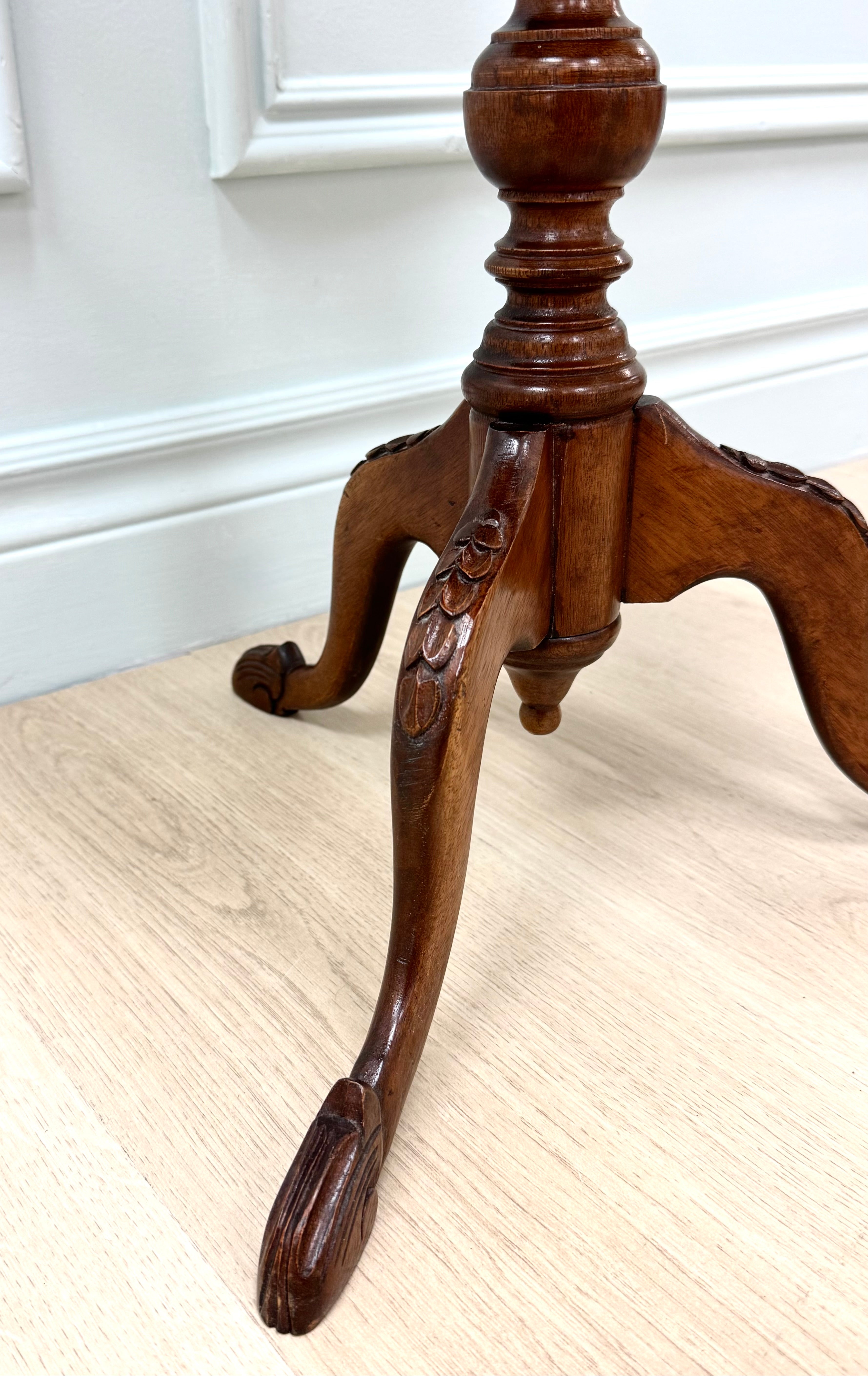 Vintage Mahogany Piecrust Side Table