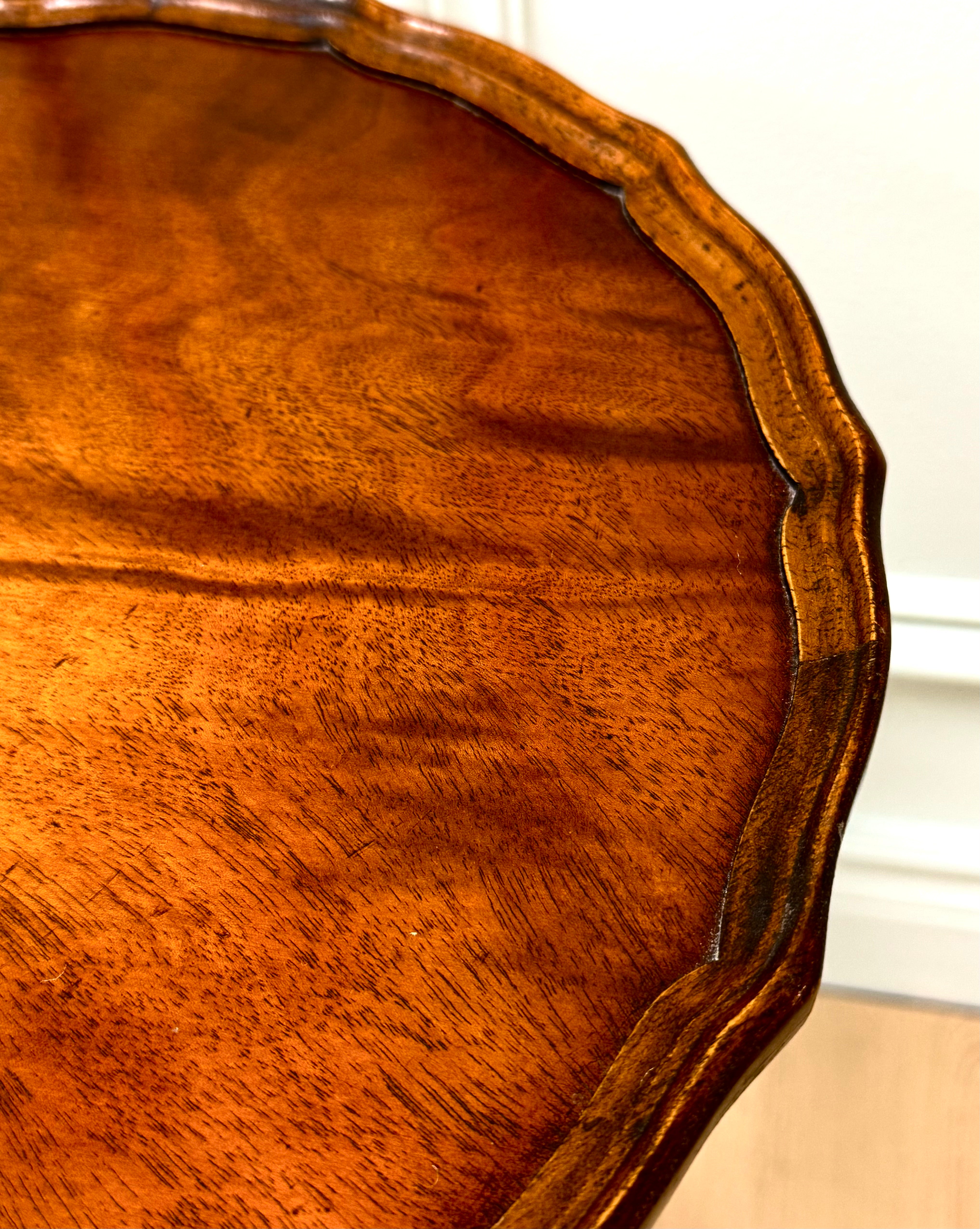 Vintage Mahogany Piecrust Side Table