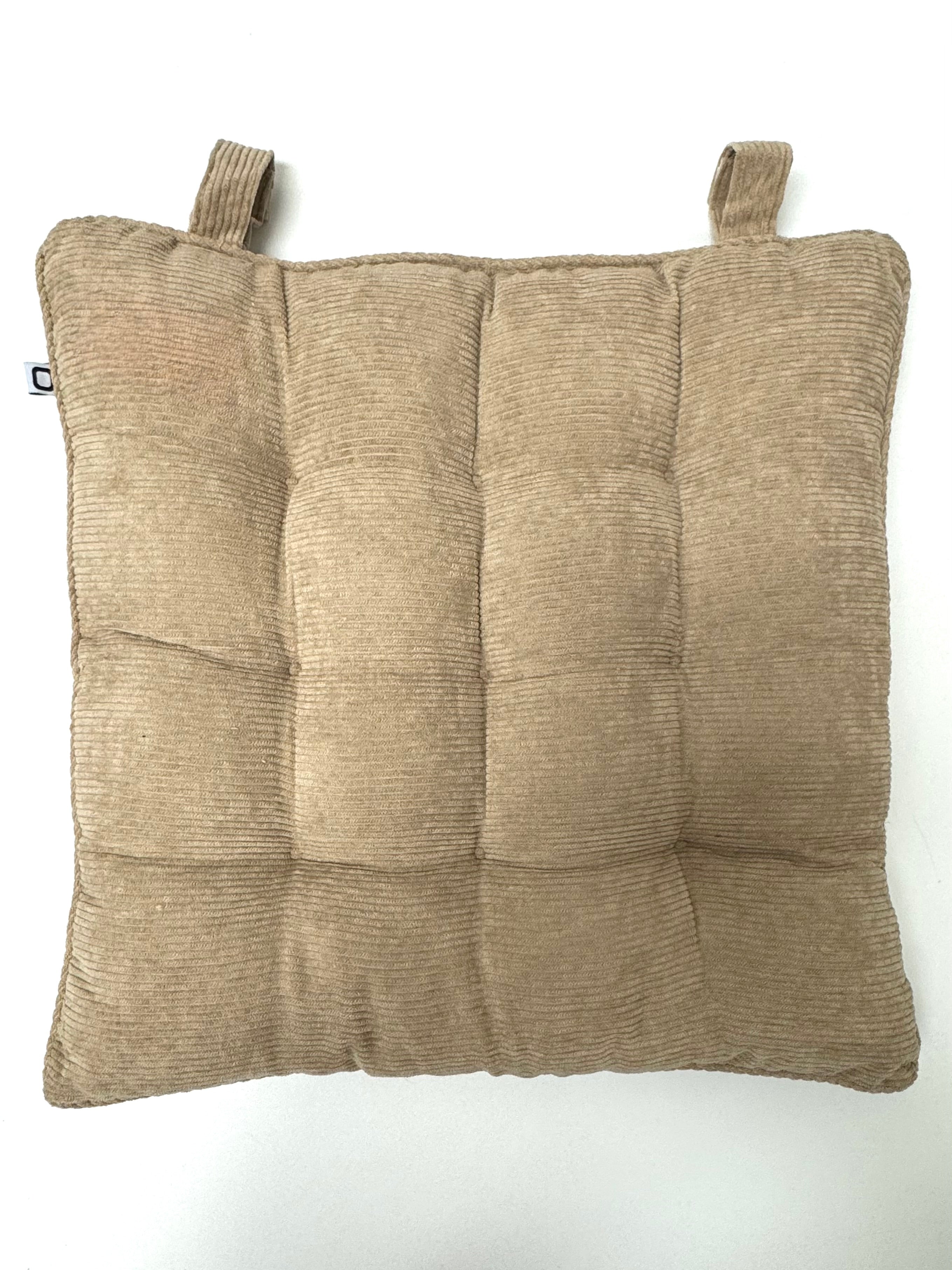 NEW! Beige Corduroy 16" Seat Cushions Set of 6