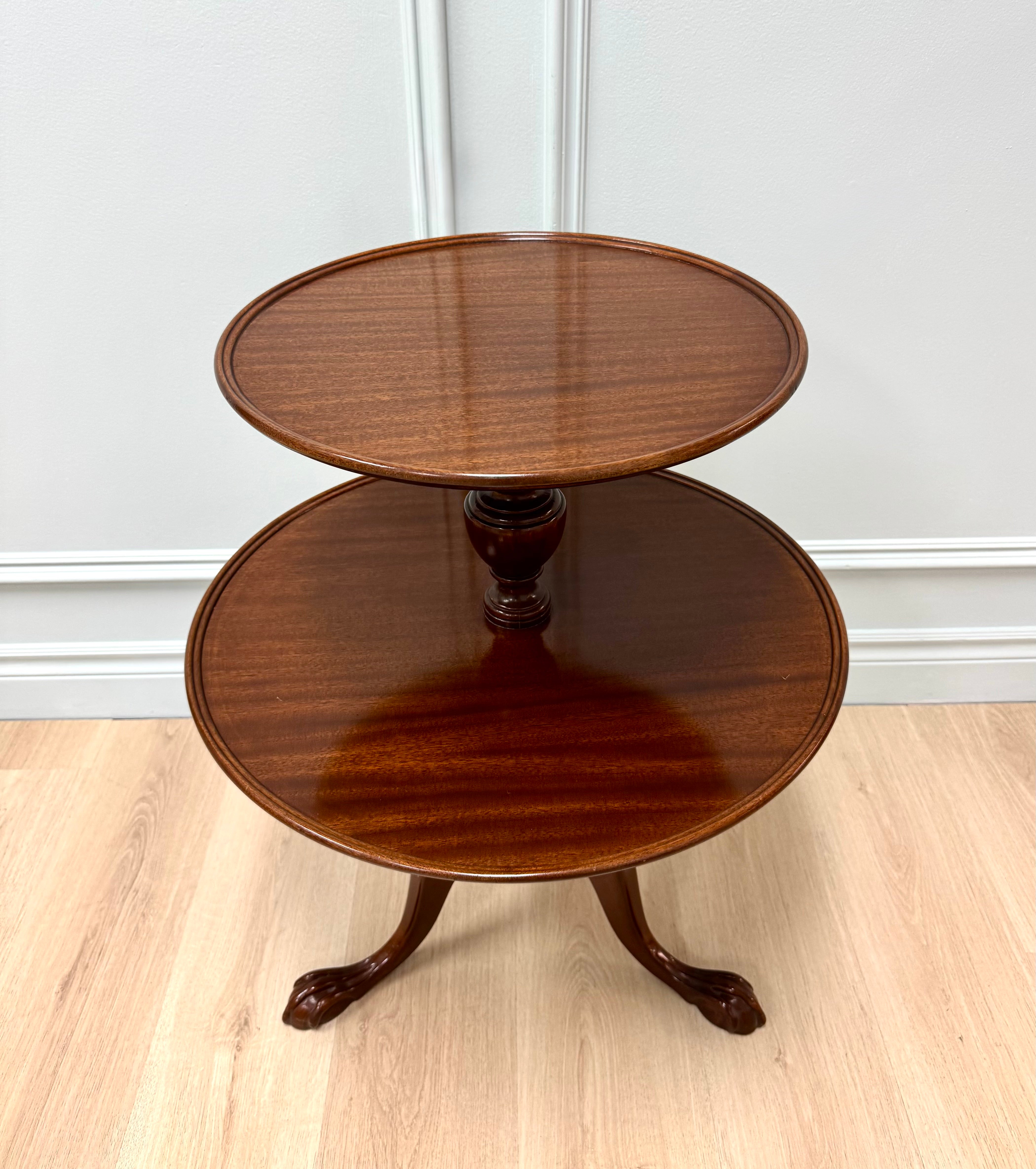Vintage Mahogany Two-tier Dumbwaiter Table