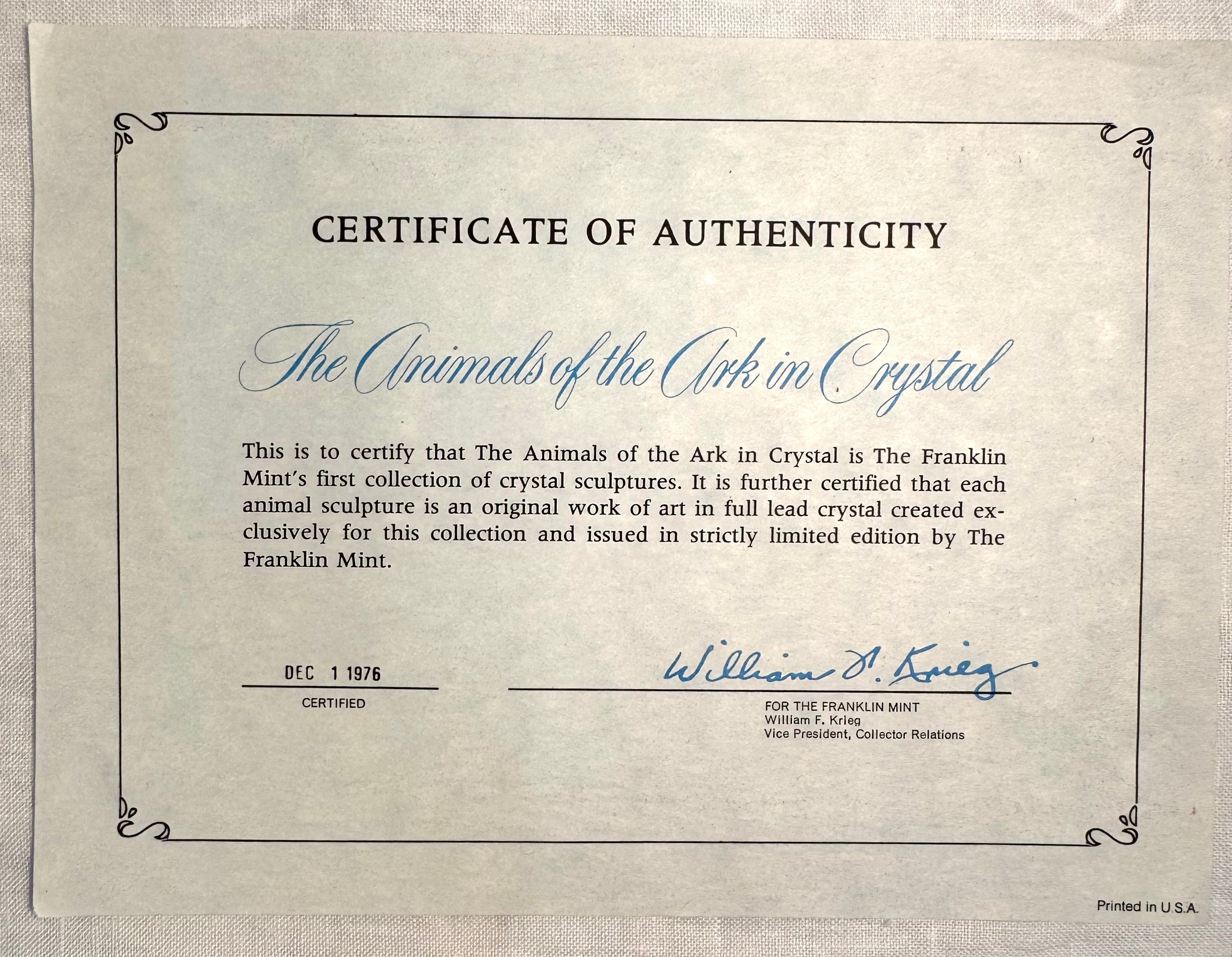 FRANKLIN MINT 'Animals of the Ark' Kangaroos Set of 2