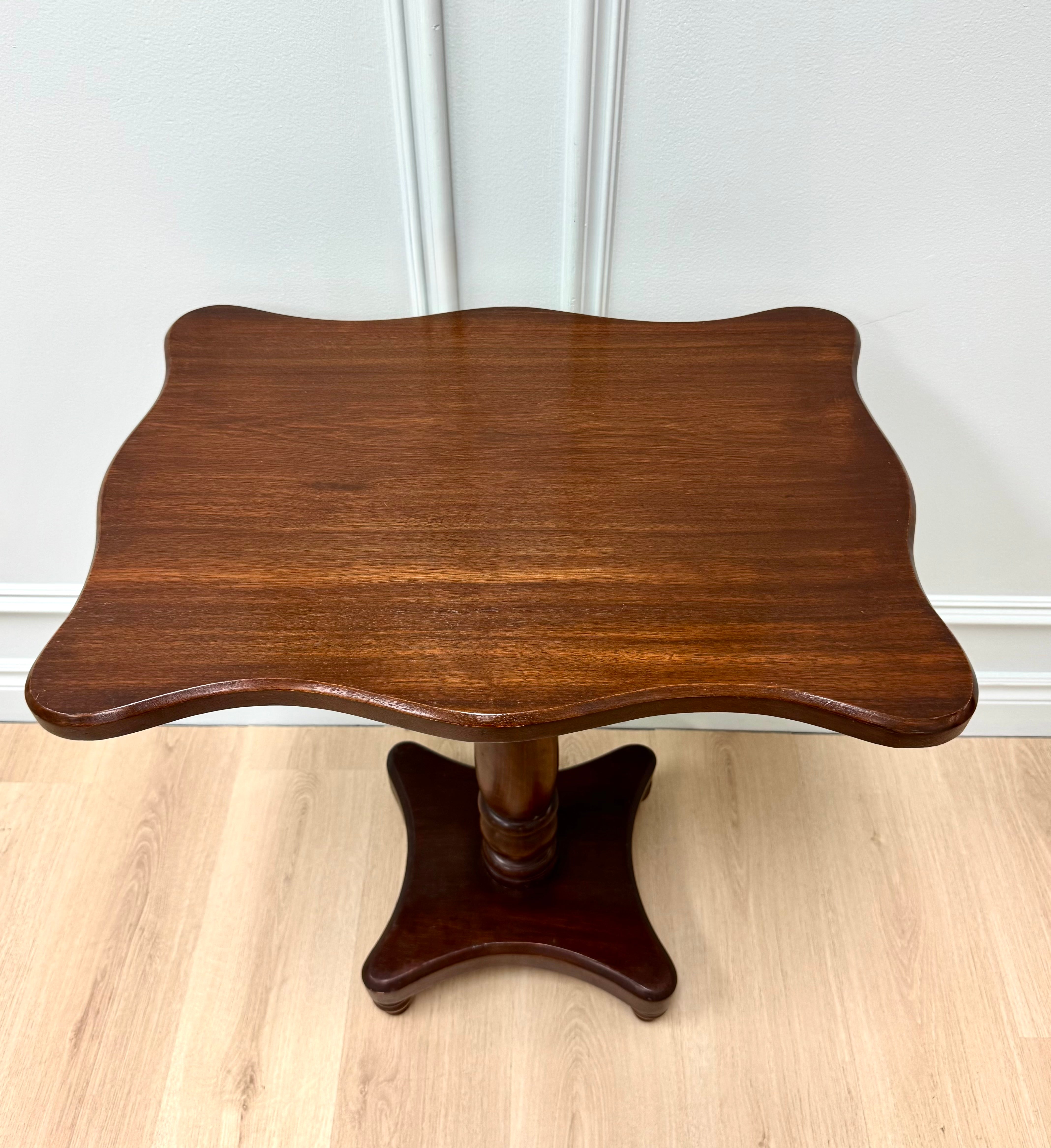 Scalloped Pedestal Side Table