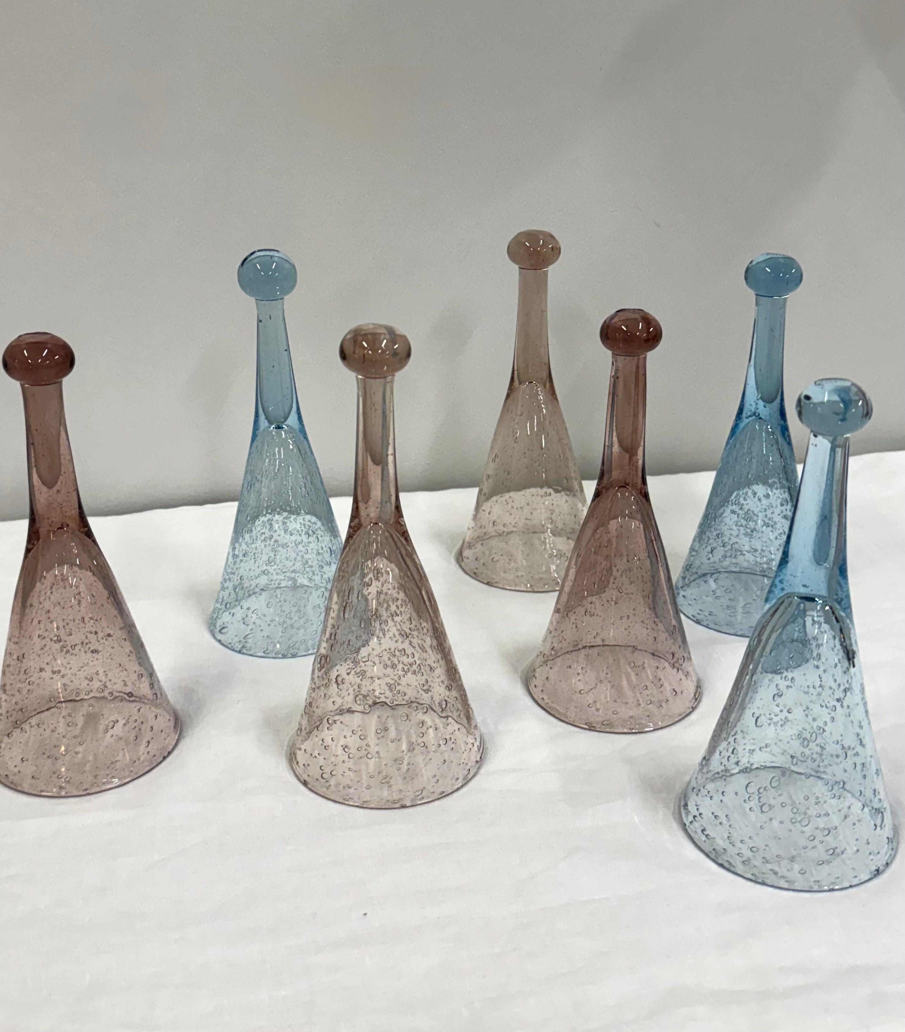 Vintage BIOT France Tinquette Glasses Set of 7