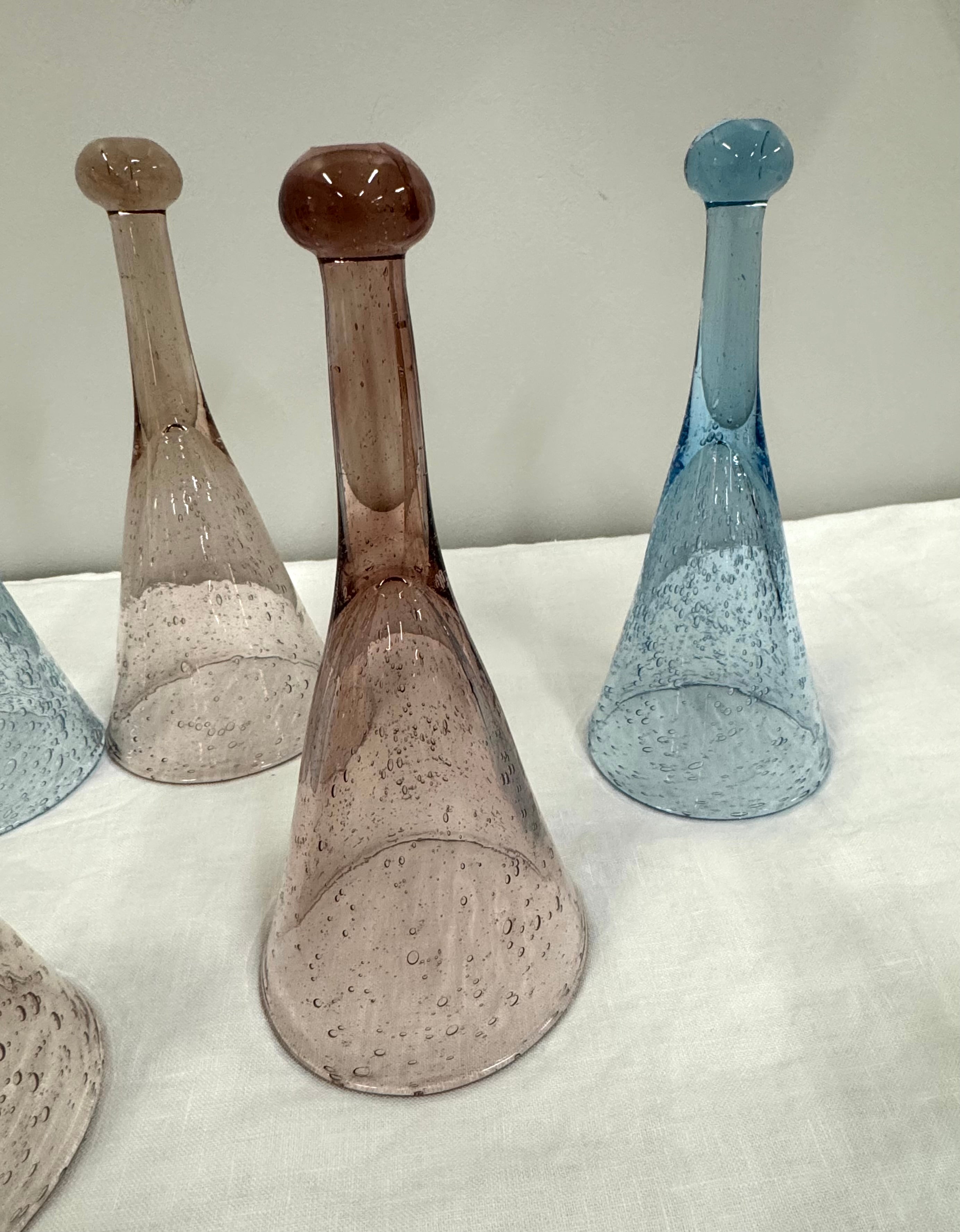 Vintage BIOT France Tinquette Glasses Set of 7